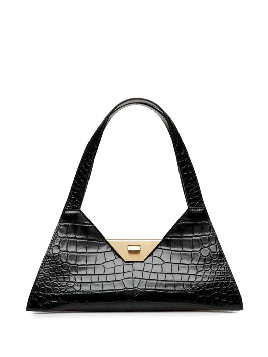 crocodile-effect shoulder bag