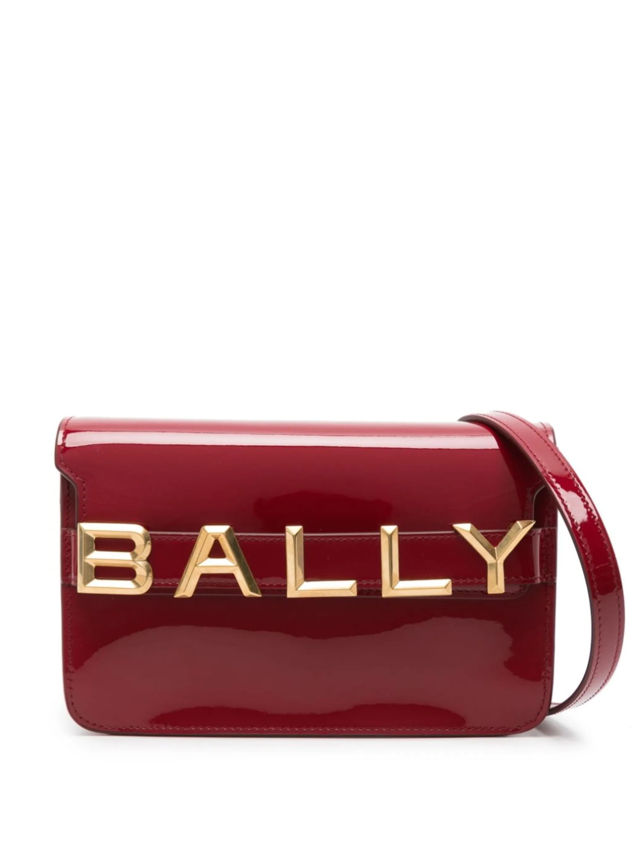 logo-lettering calf leather bag
