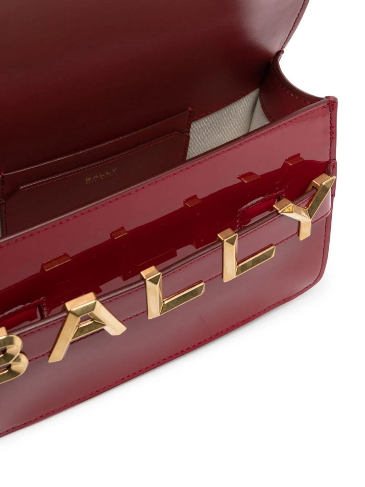 logo-lettering calf leather bag