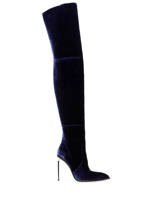 Hedy velvet pointed-toe boots