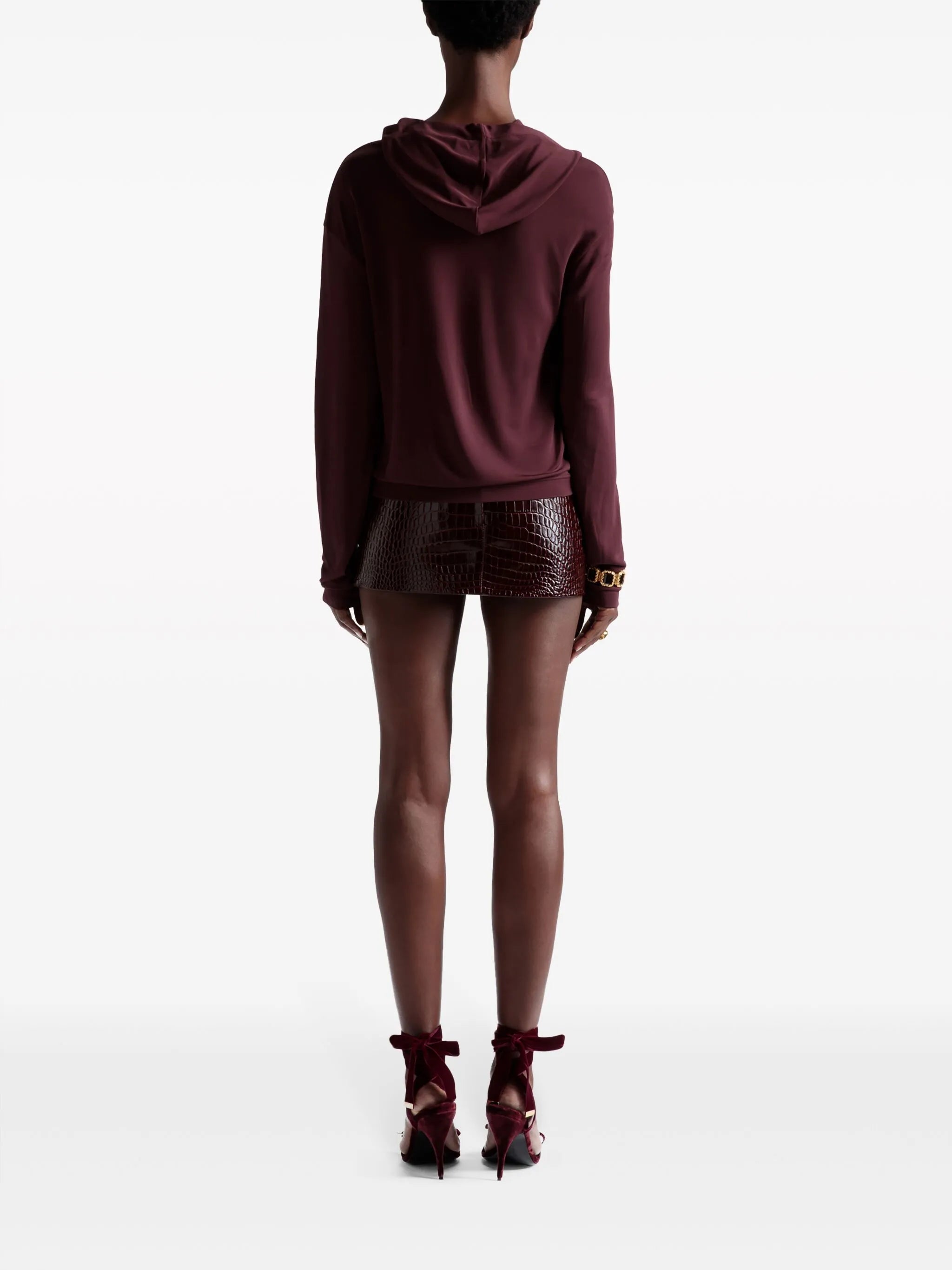 logo-plaque batwing-sleeves hoodie