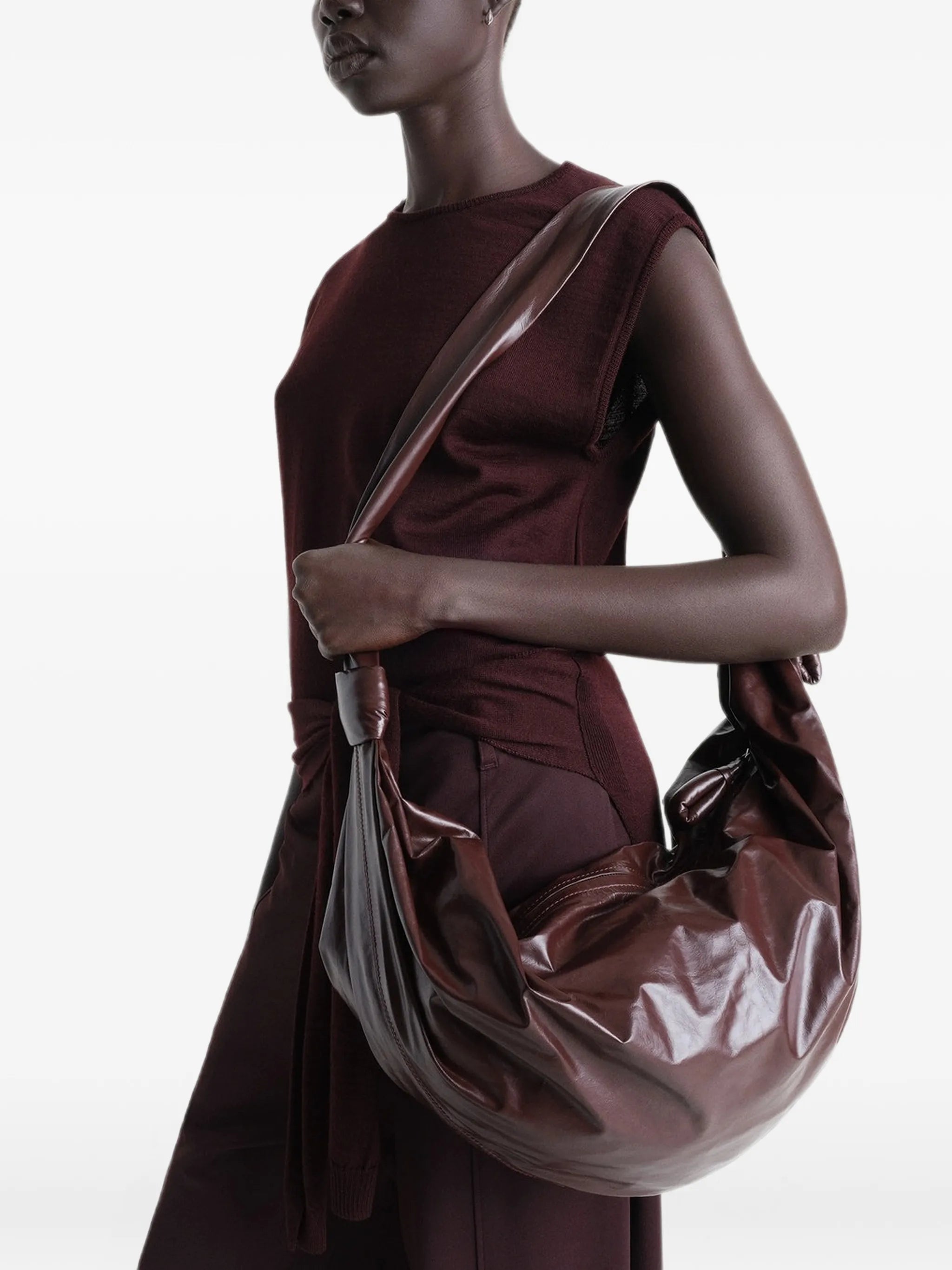 large Croissant leather shoulder bag