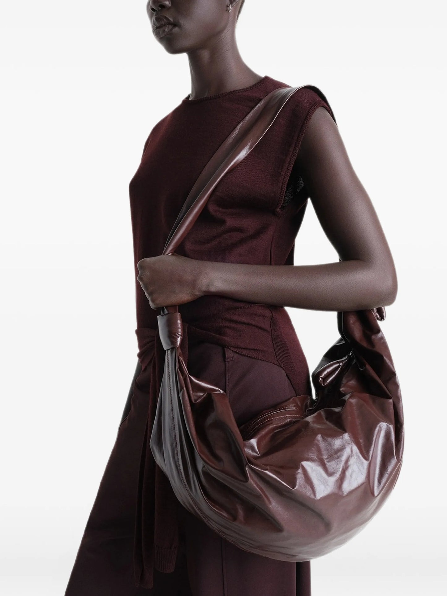 large Croissant leather shoulder bag