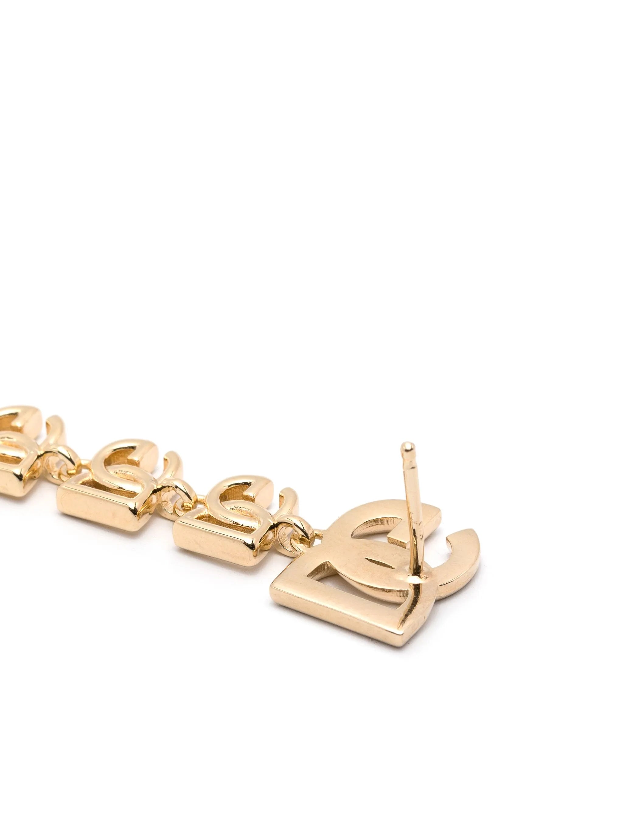 logo-lettering drop earrings