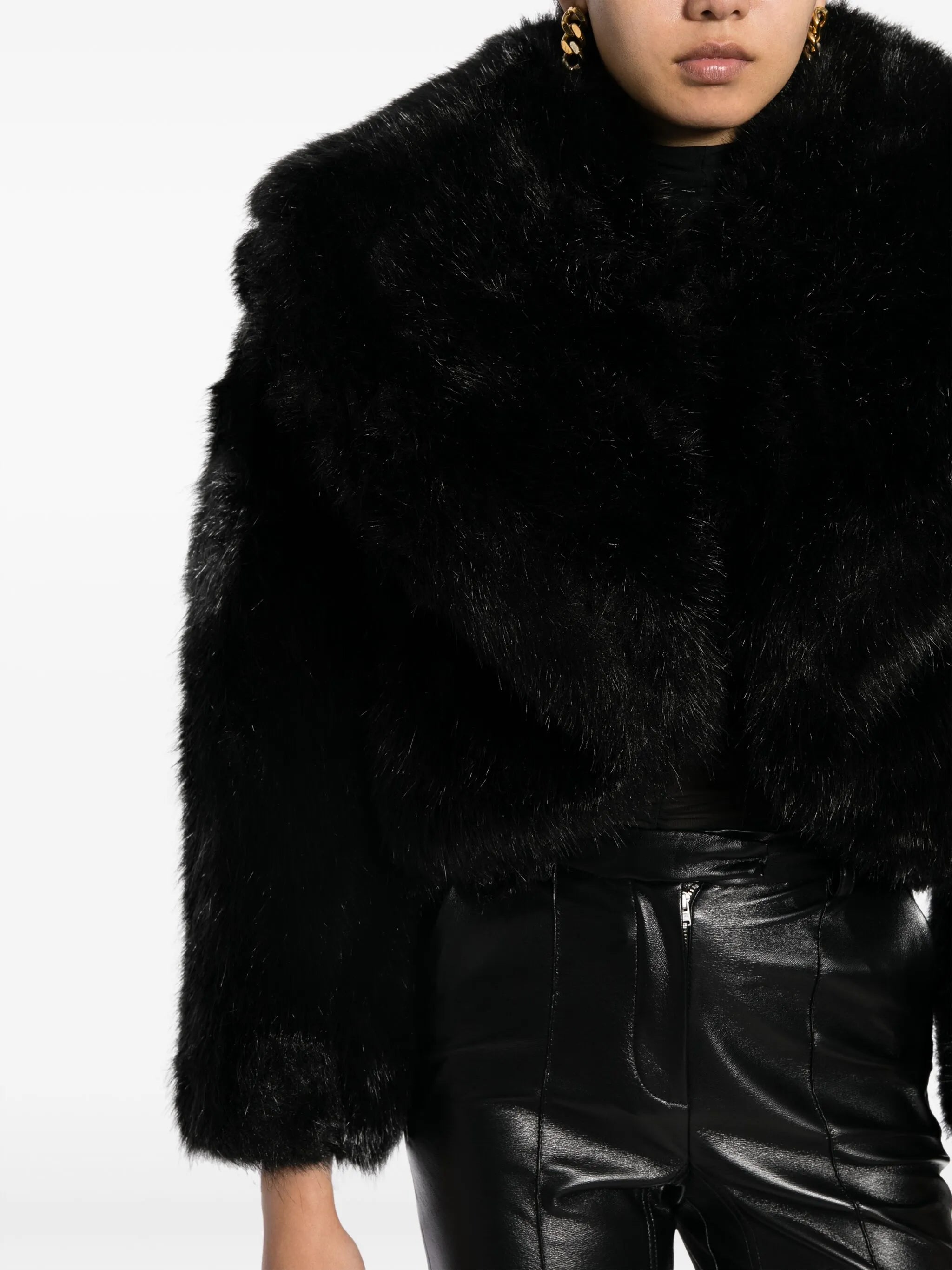 faux-fur hooded jacket