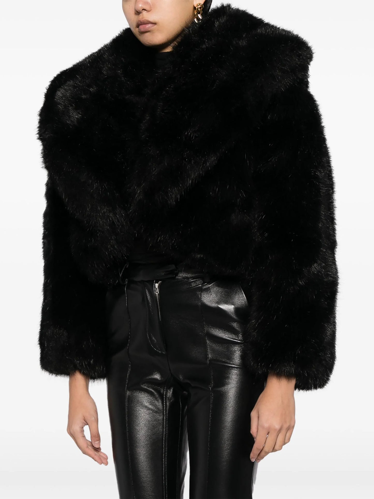 faux-fur hooded jacket