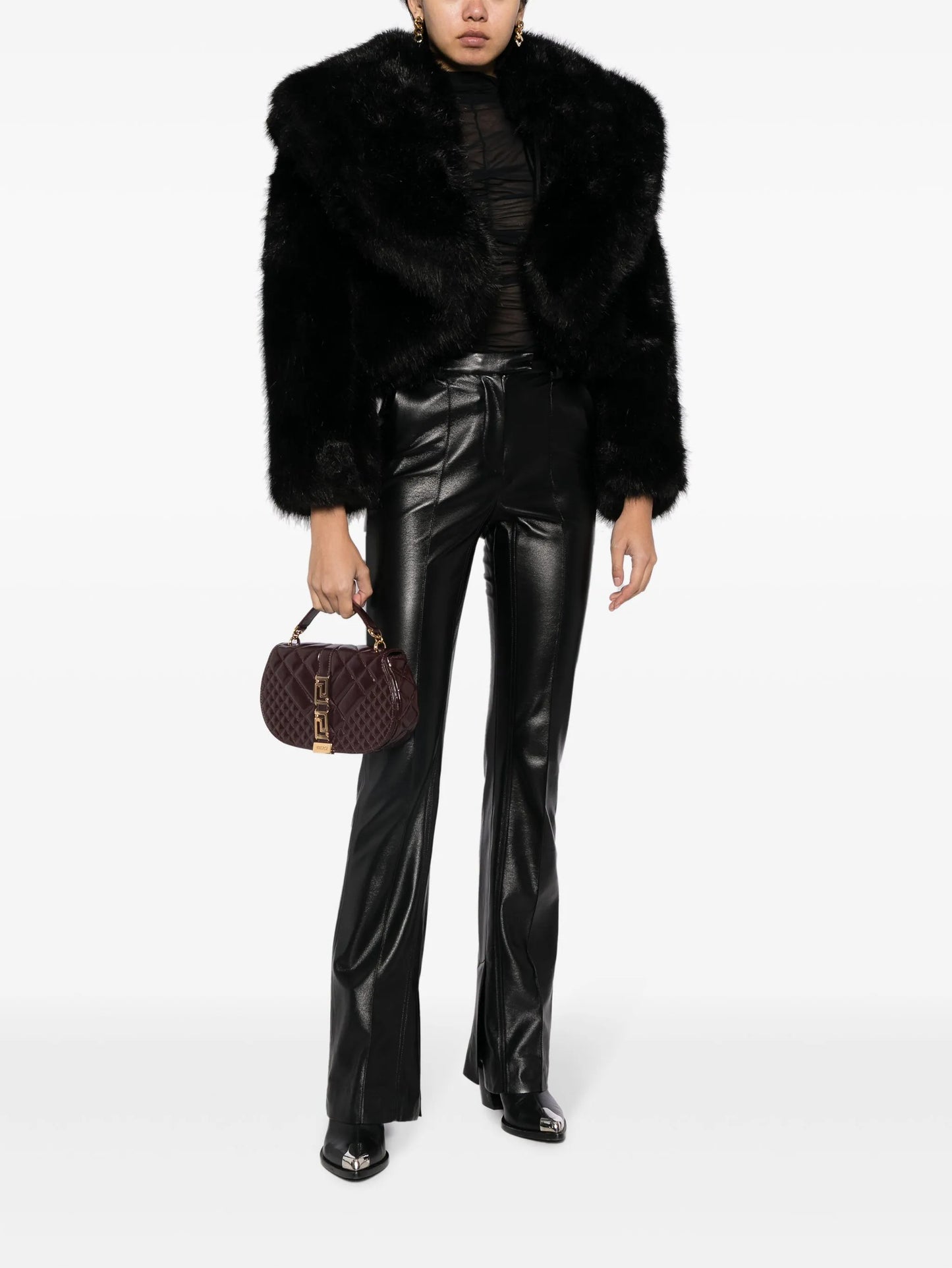 faux-fur hooded jacket