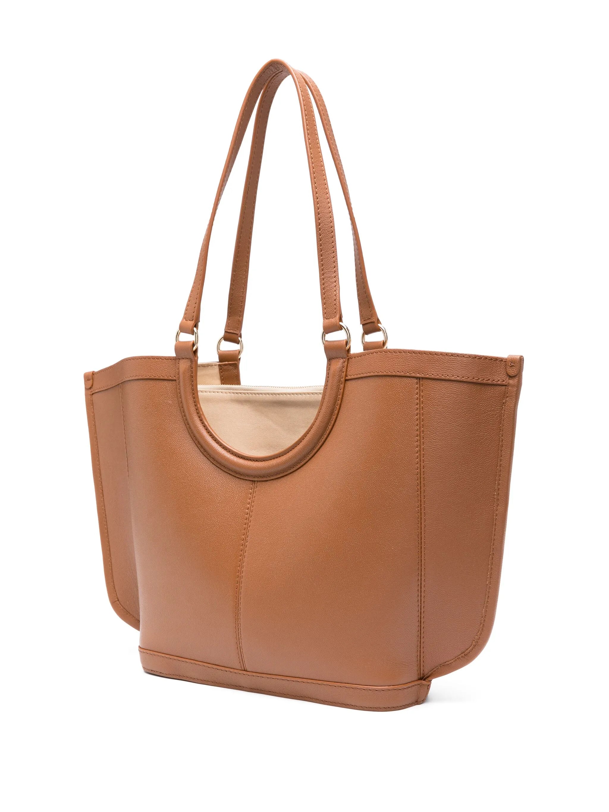 logo-engraved suede tote bag
