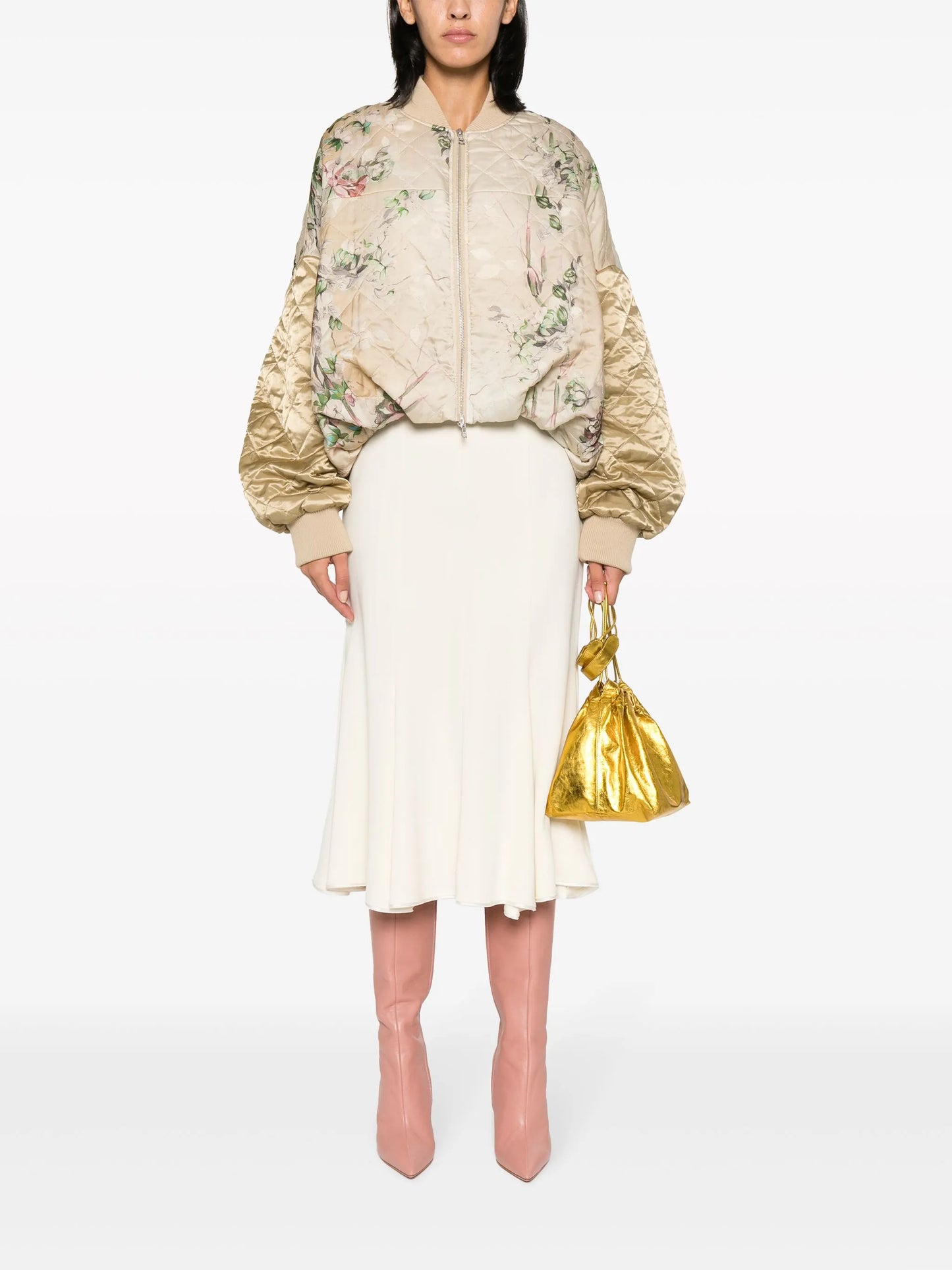 Watercolour Bouquet-print bomber jacket