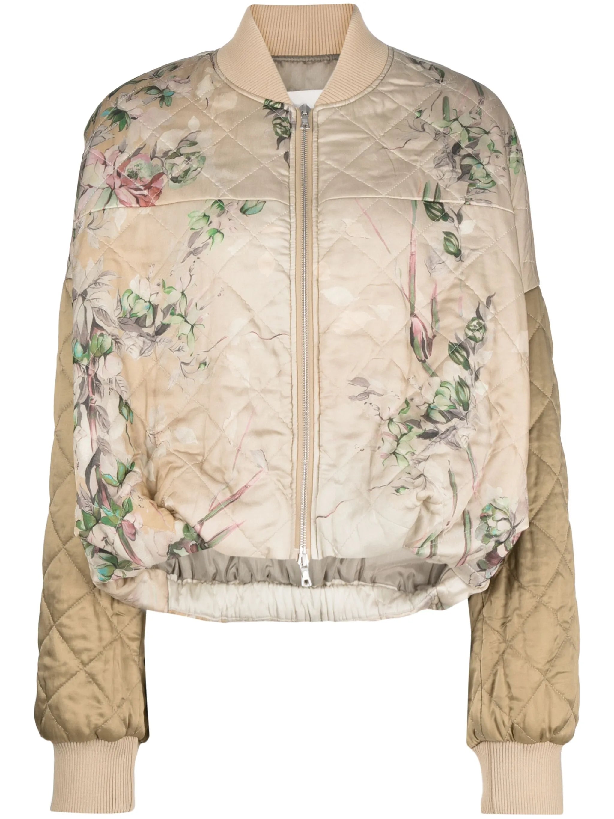 Watercolour Bouquet-print bomber jacket