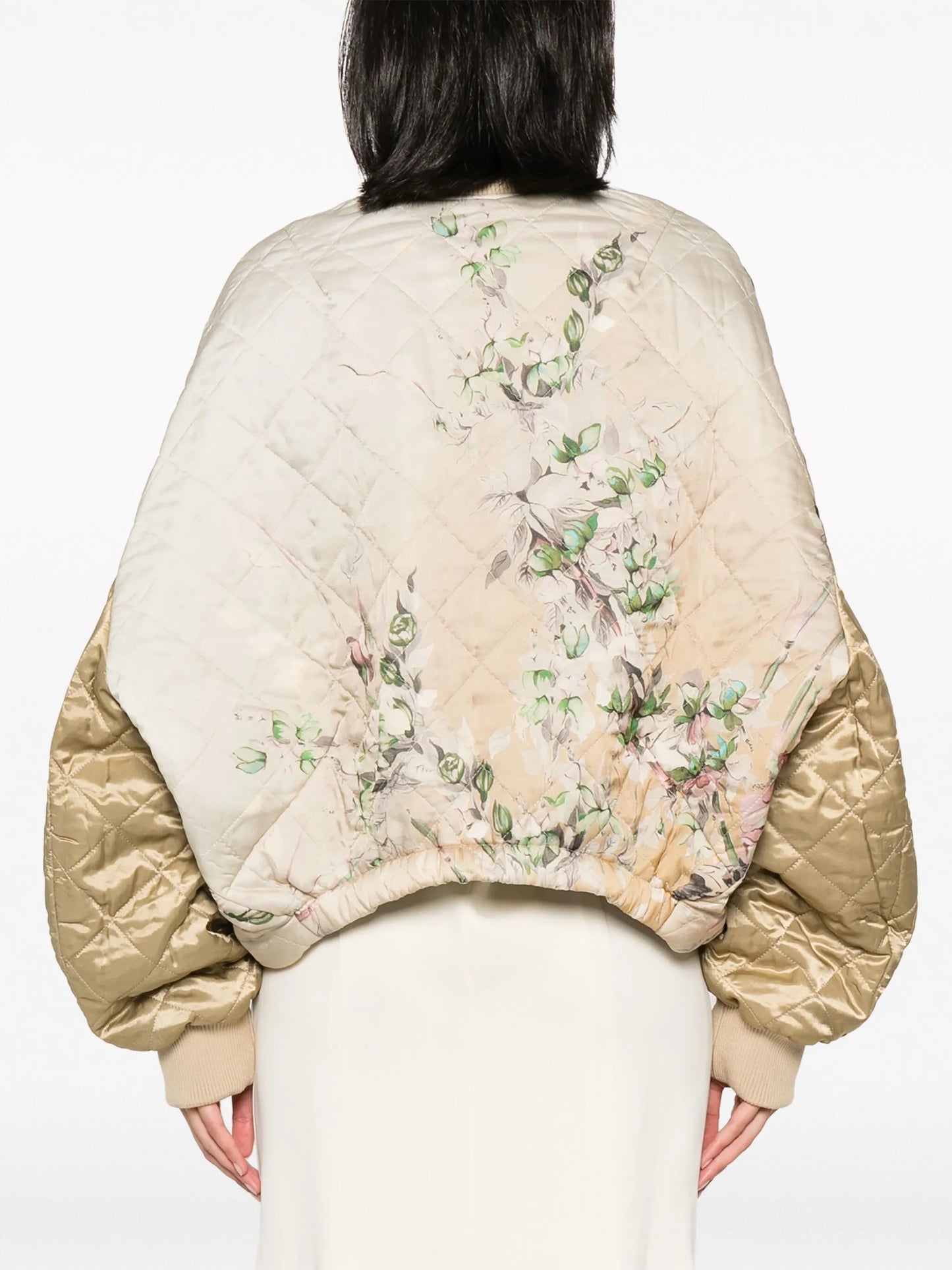 Watercolour Bouquet-print bomber jacket