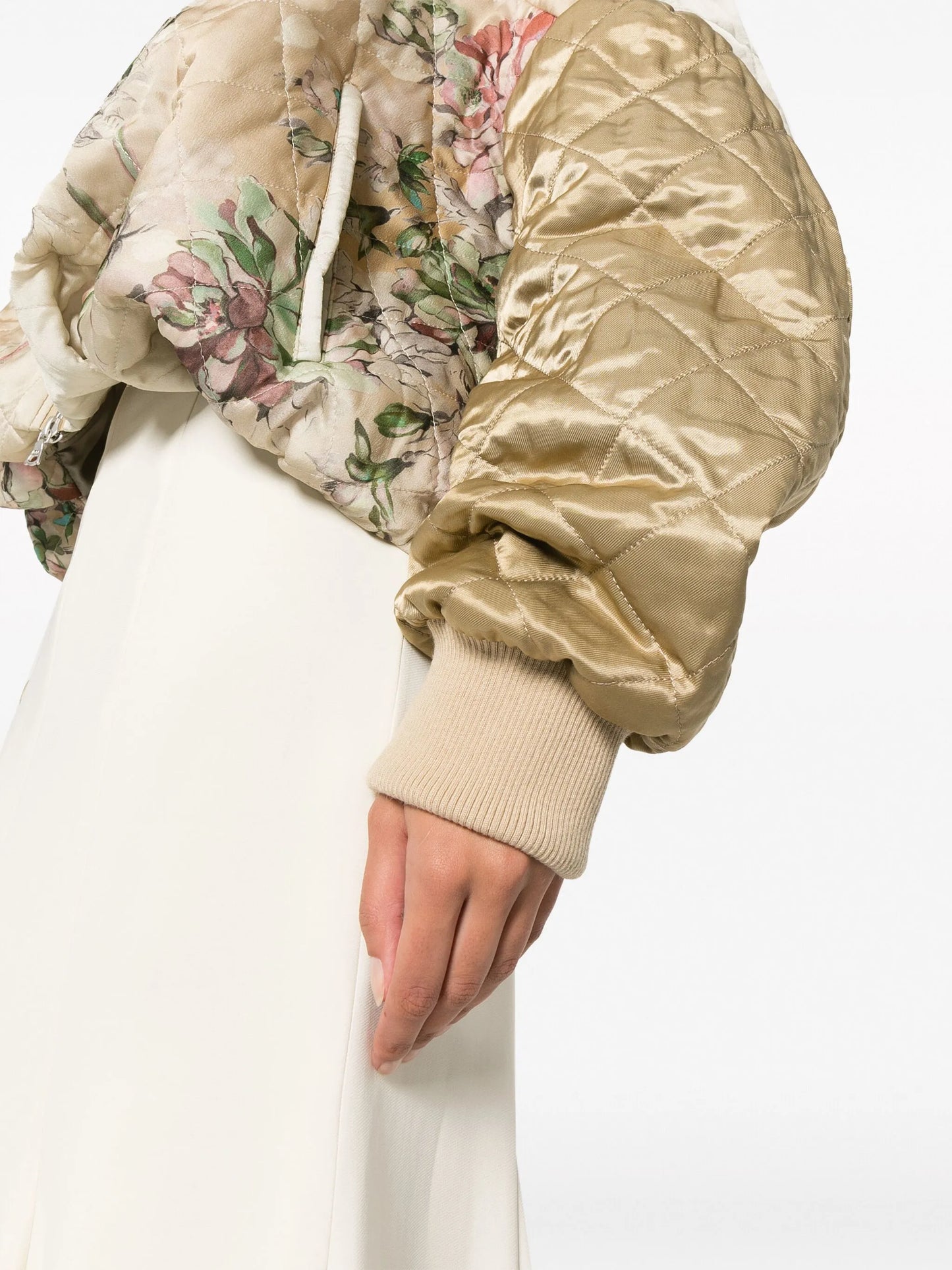 Watercolour Bouquet-print bomber jacket