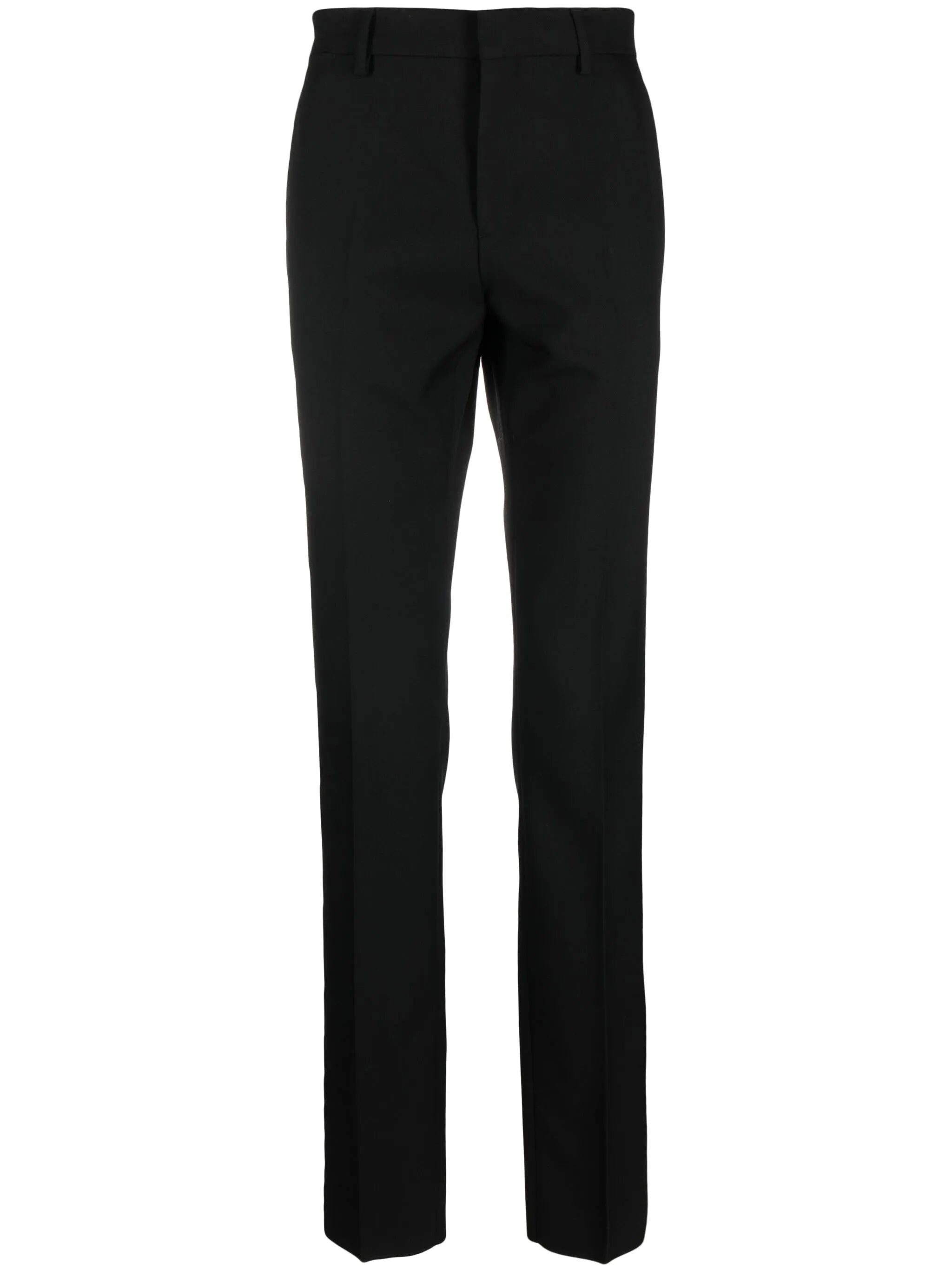 slim-cut wool trousers