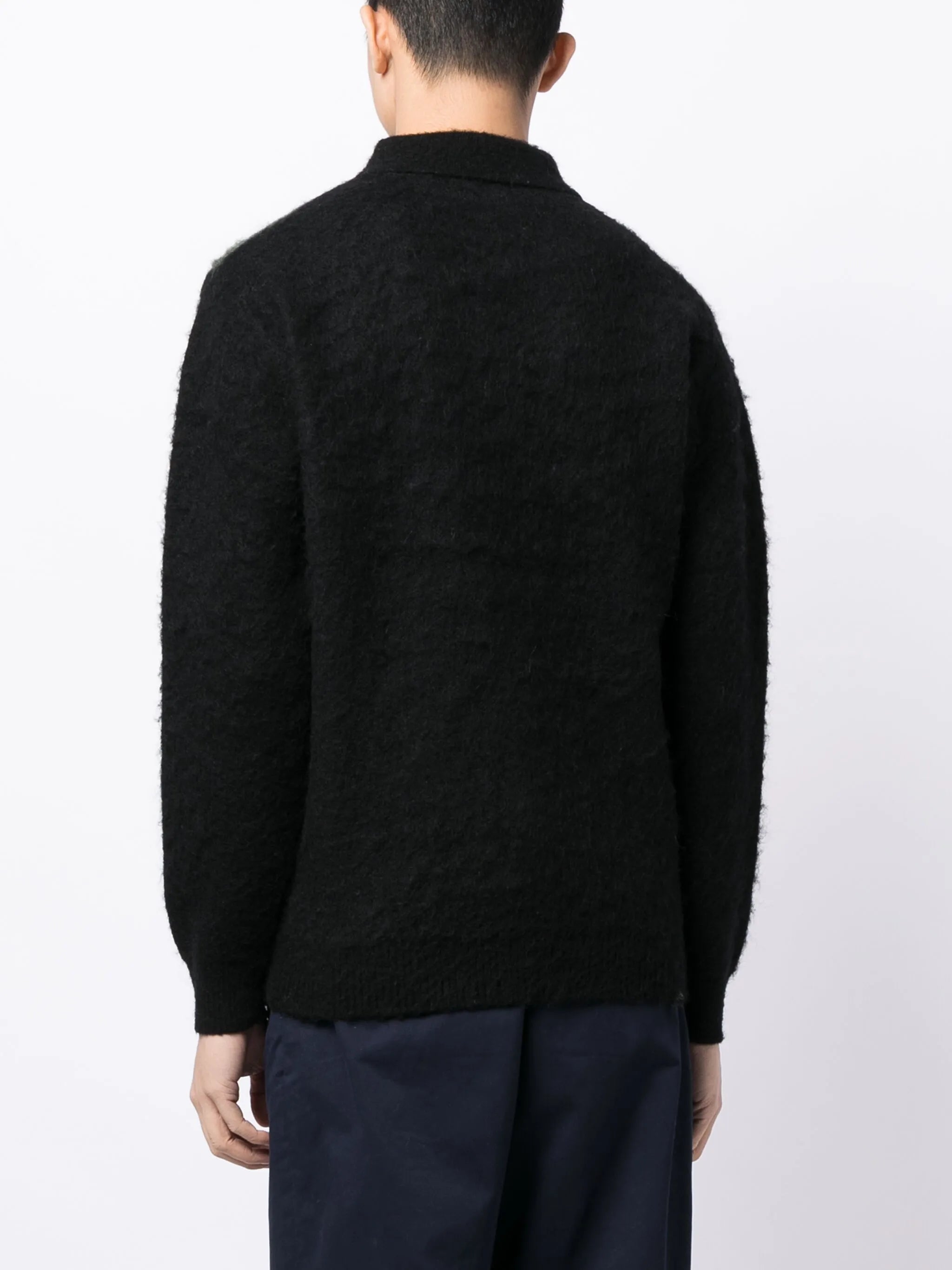 check-pattern polo-collar jumper
