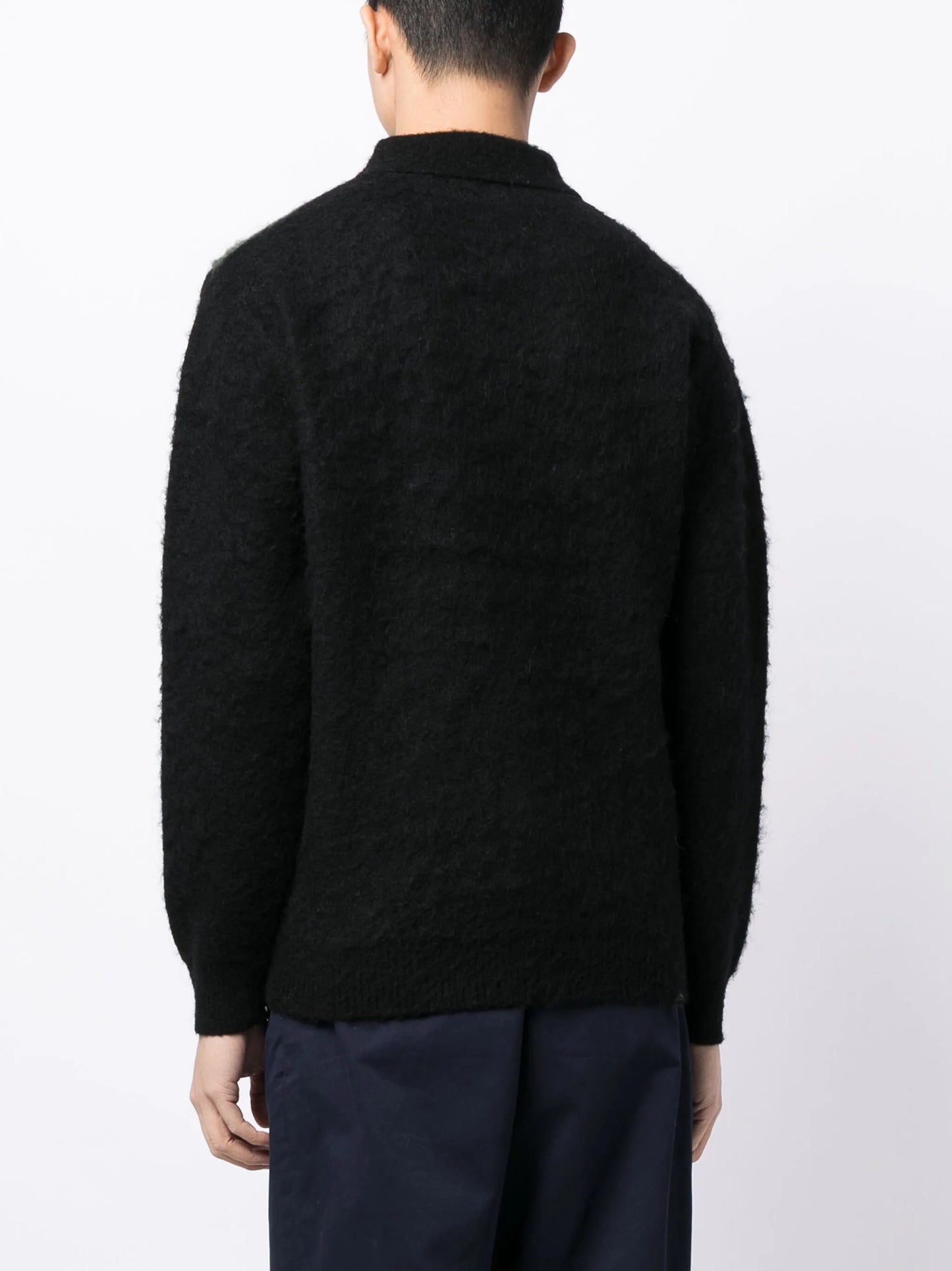 check-pattern polo-collar jumper