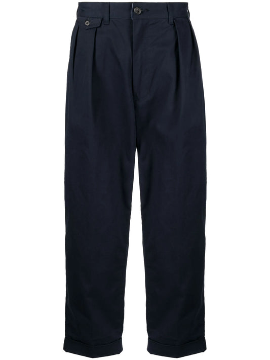 2Pleats cotton cropped trousers