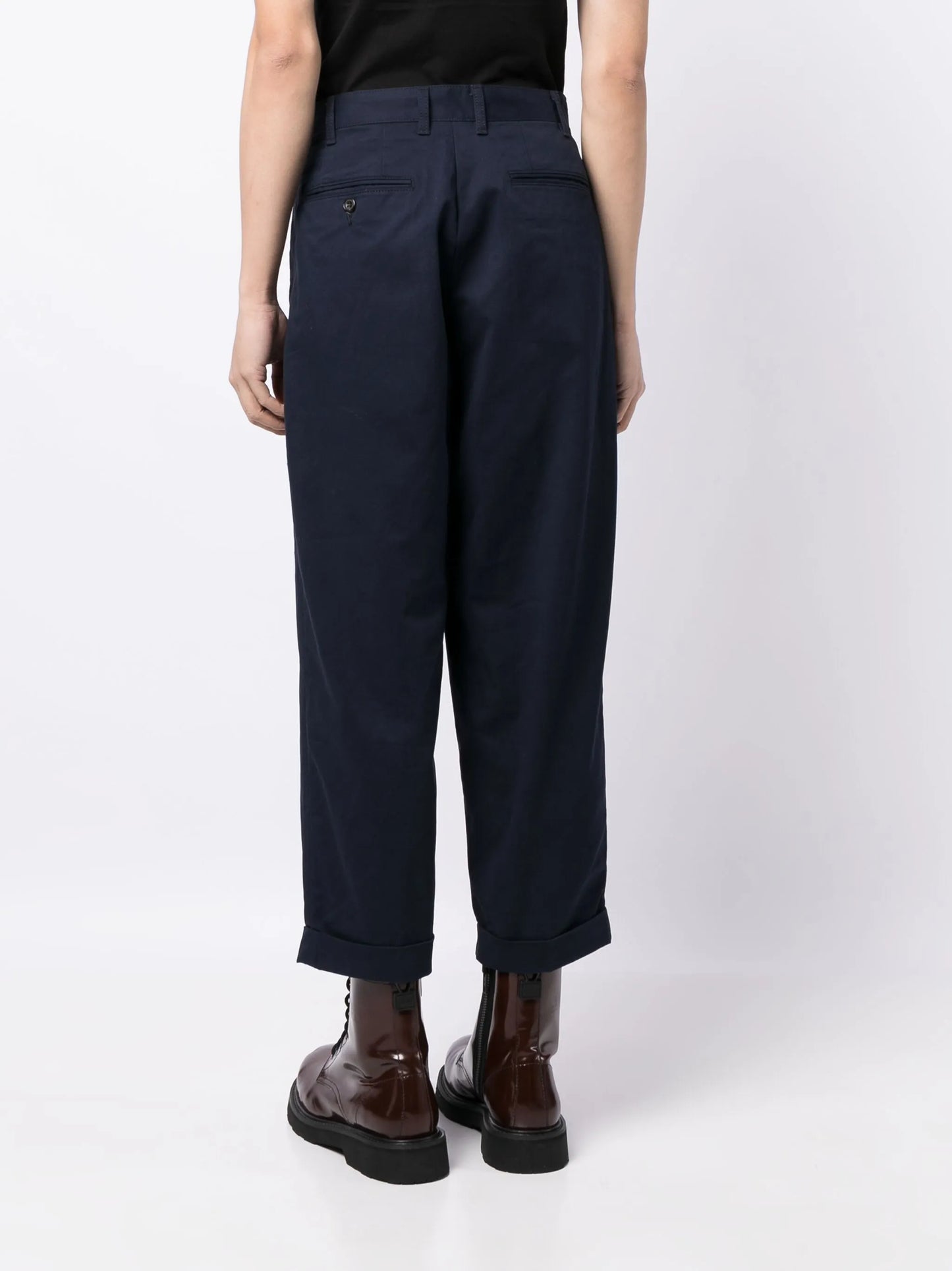 2Pleats cotton cropped trousers