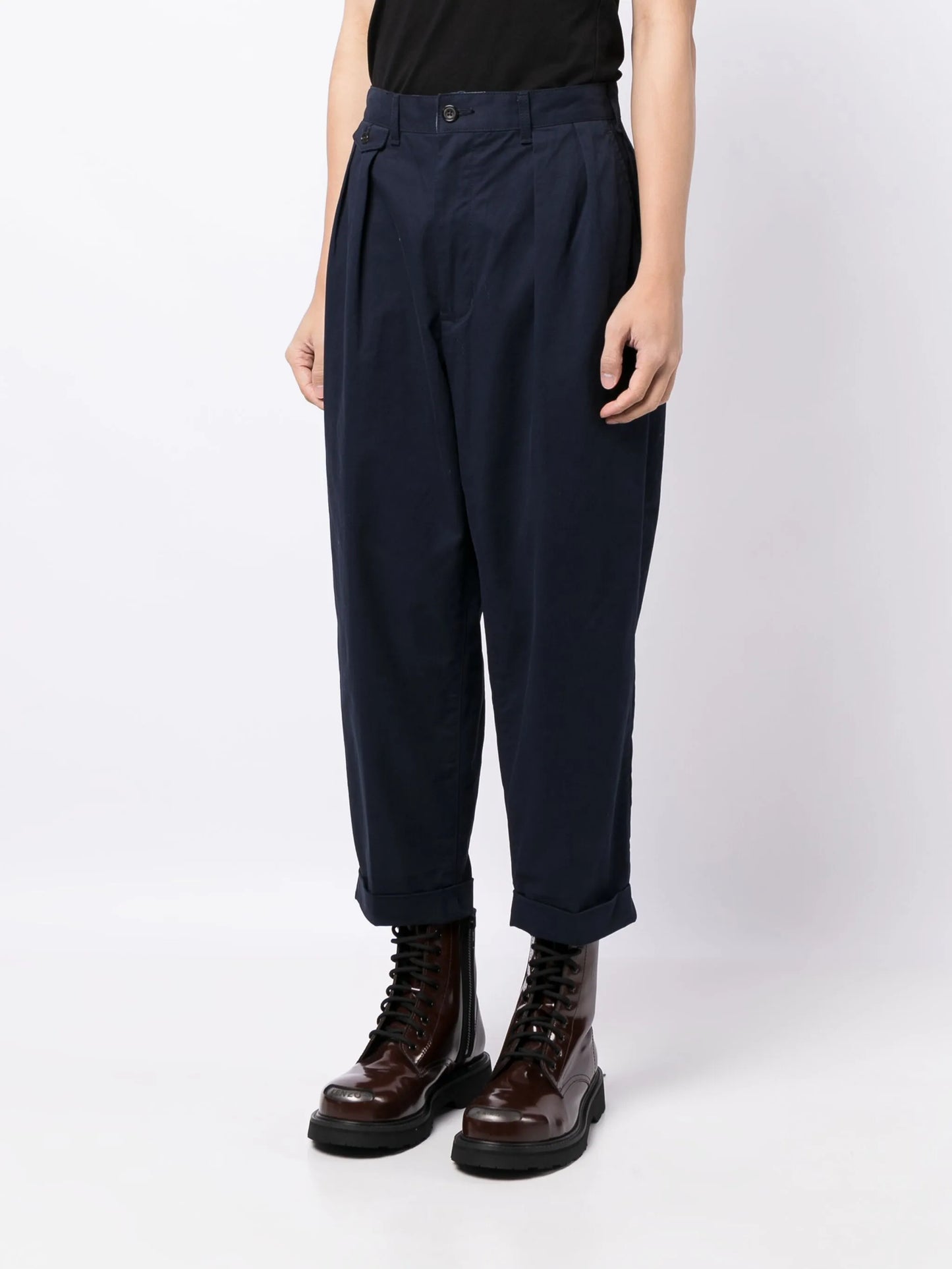 2Pleats cotton cropped trousers