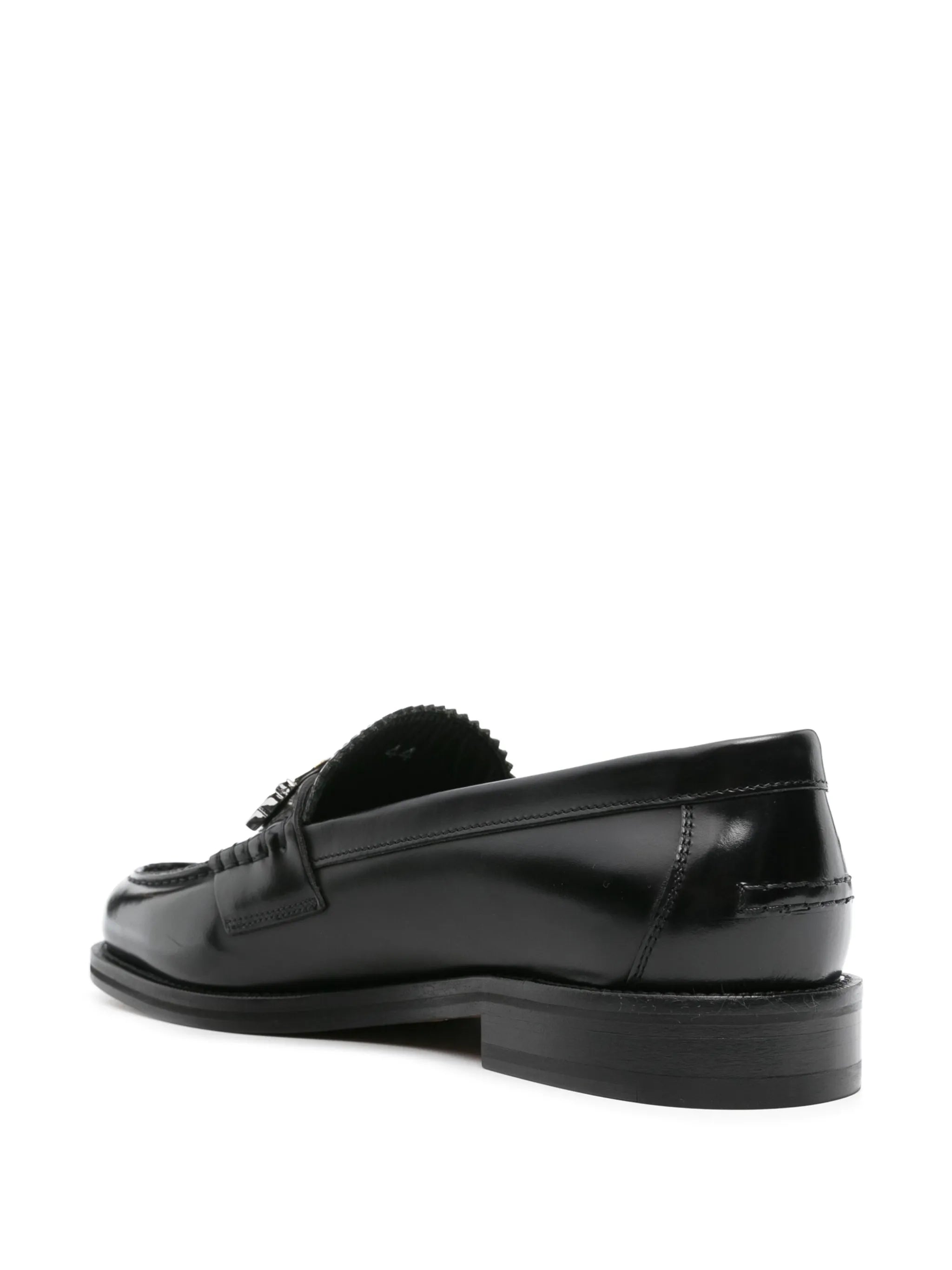 logo-plaque leather loafers