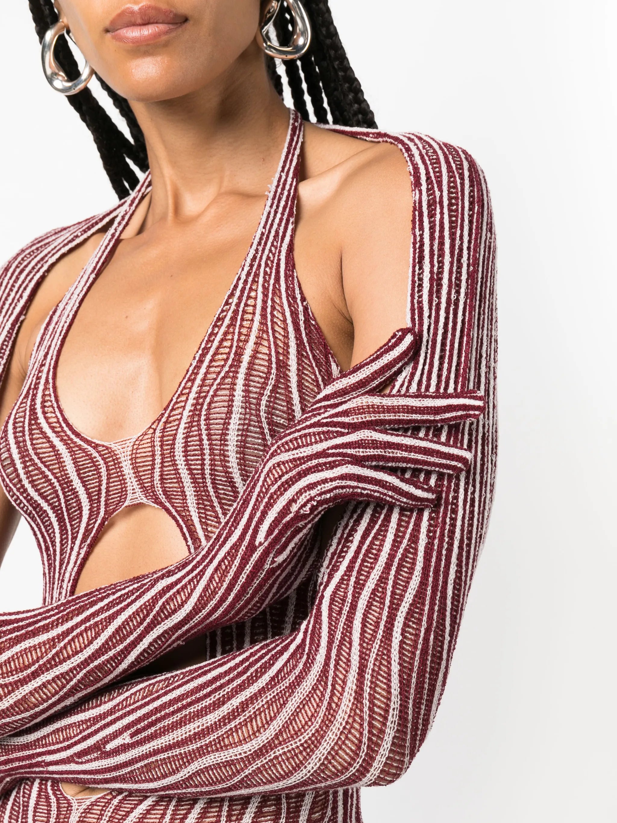 Cactus ladder-knit bolero sleeves
