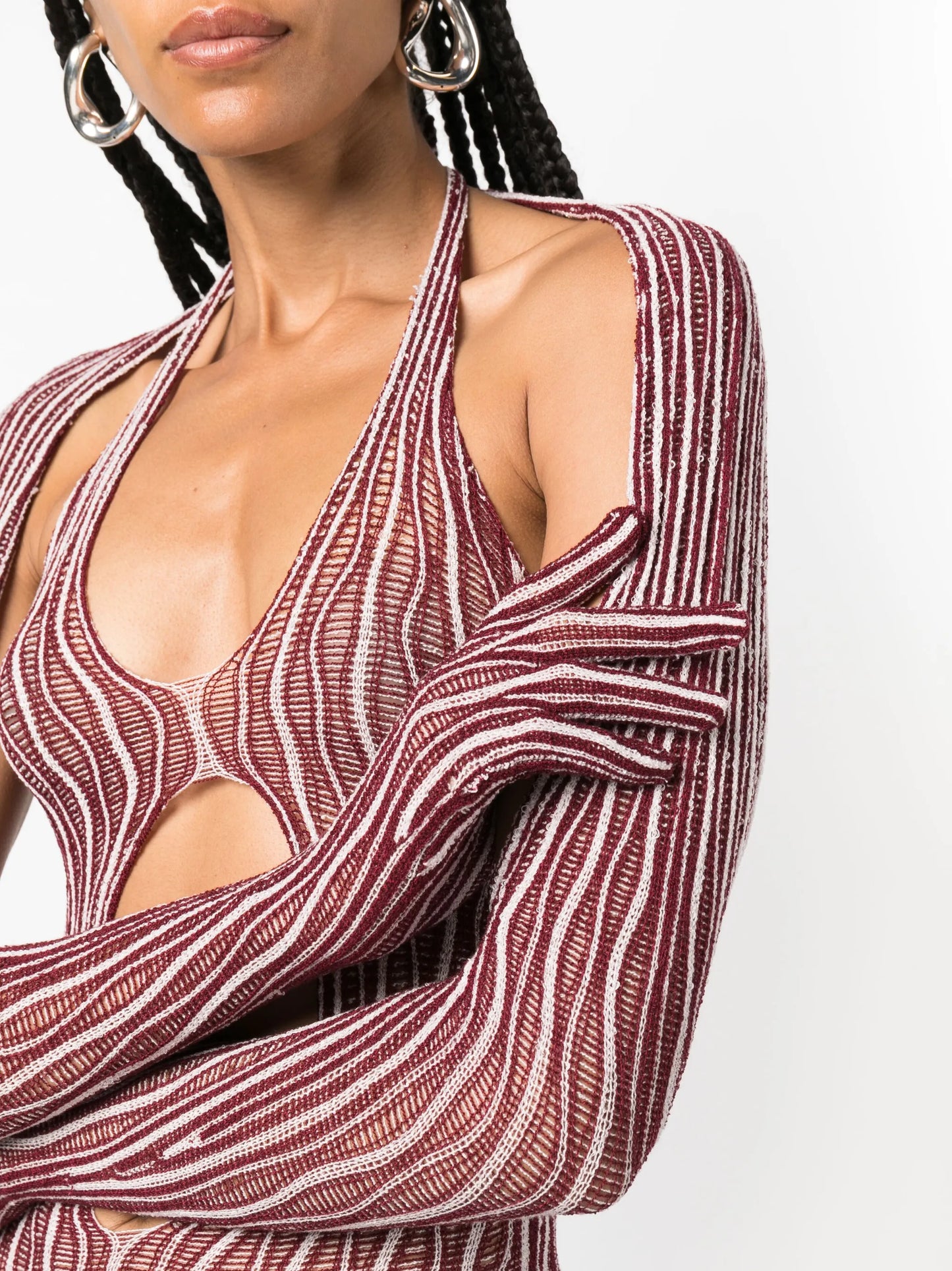 Cactus ladder-knit bolero sleeves