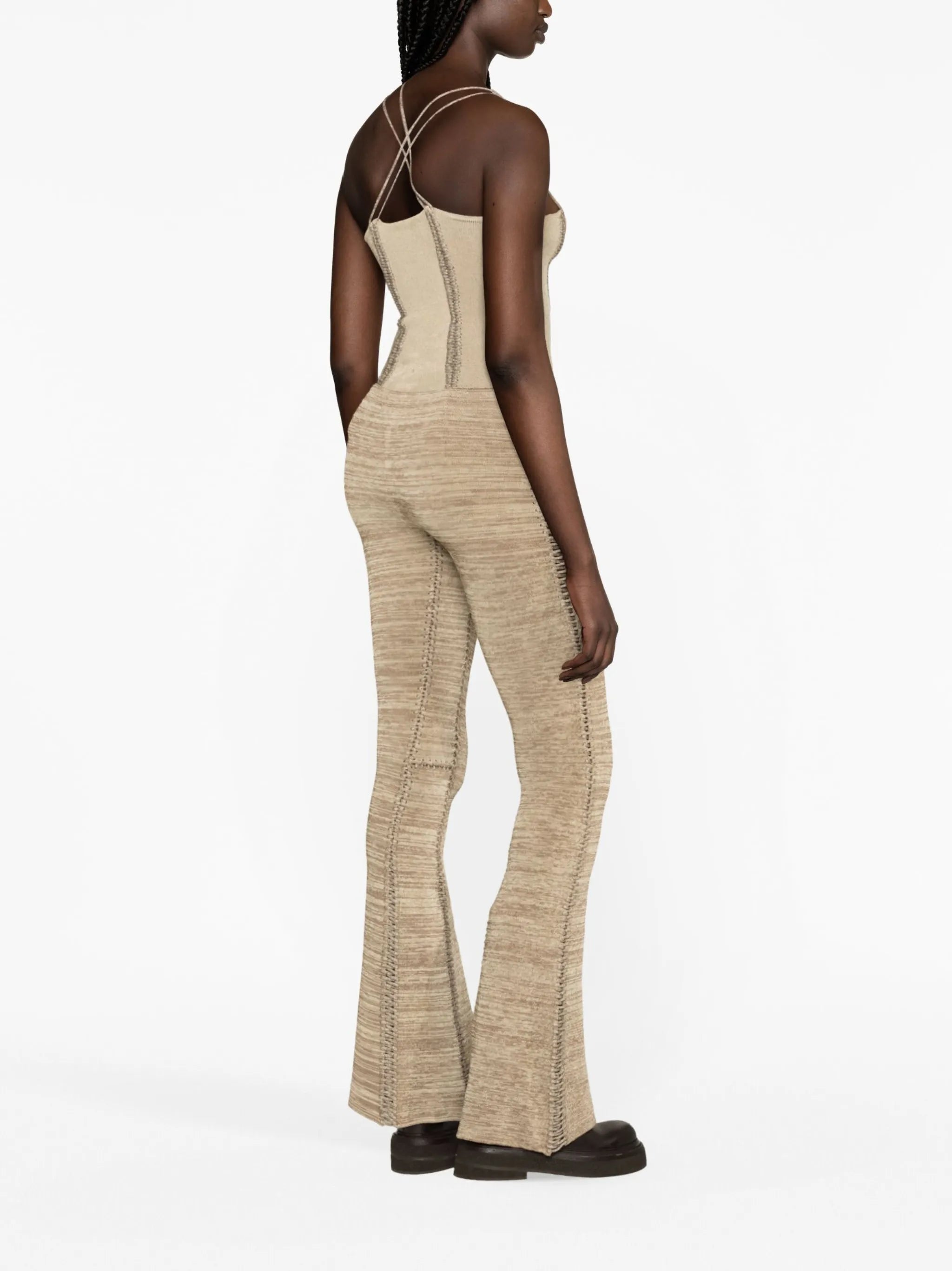 Tent knitted flared trousers