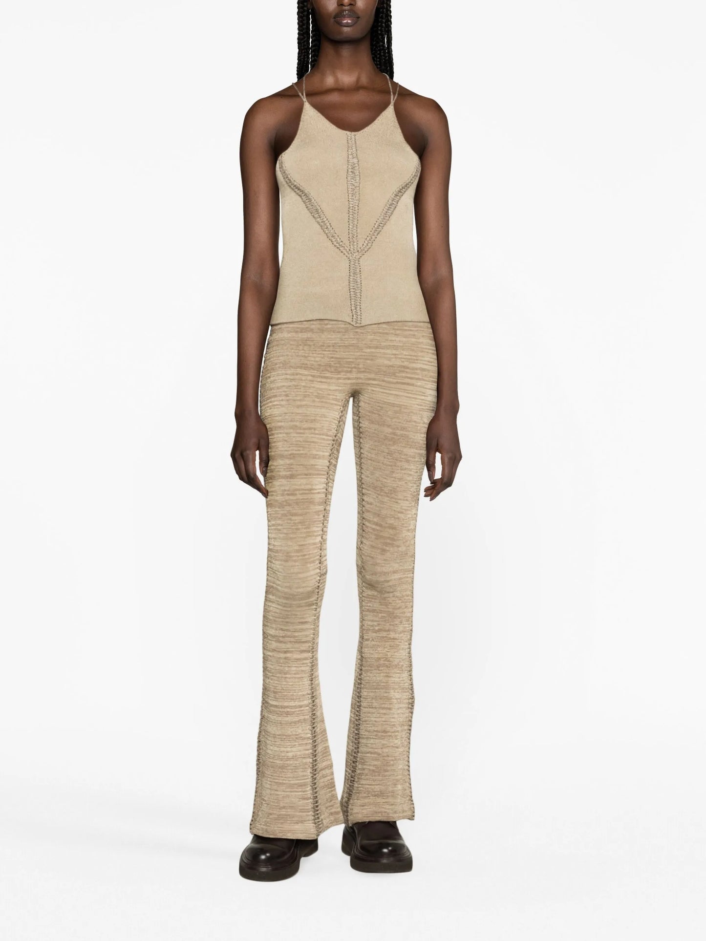 Tent knitted flared trousers