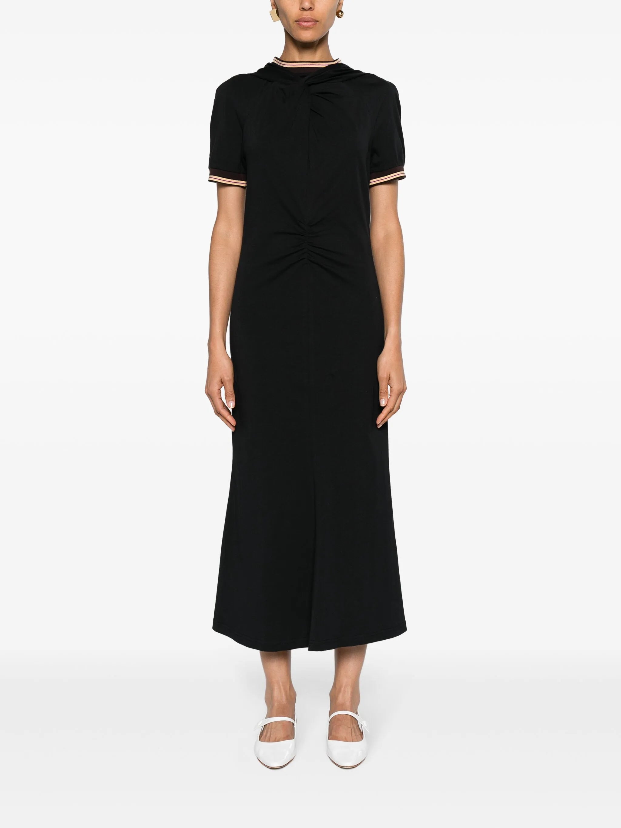 twisted maxi T-shirt dress