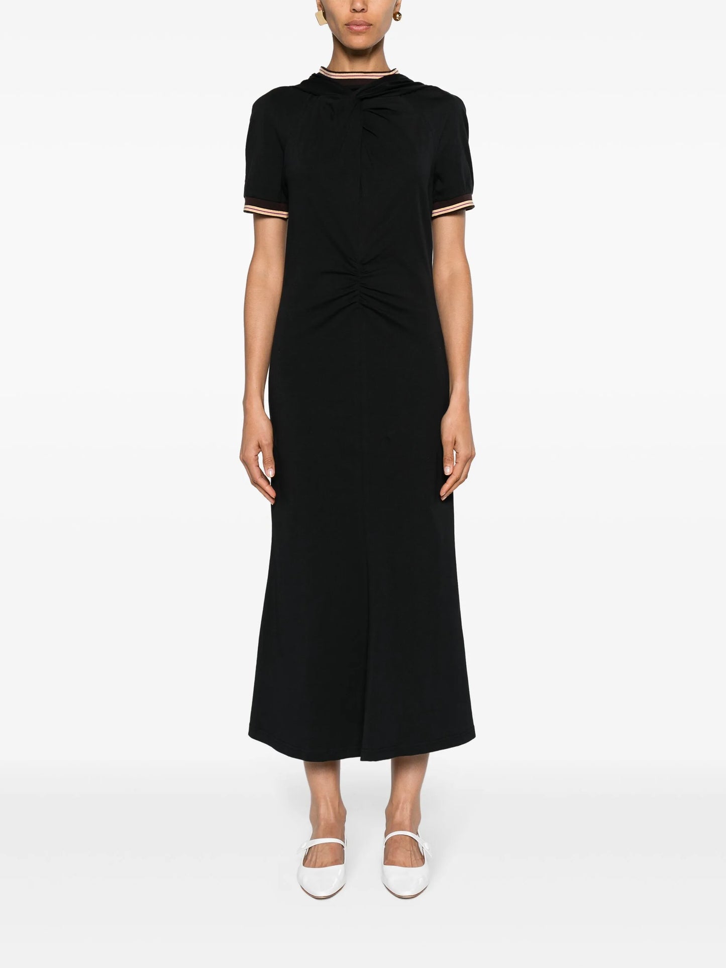 twisted maxi T-shirt dress