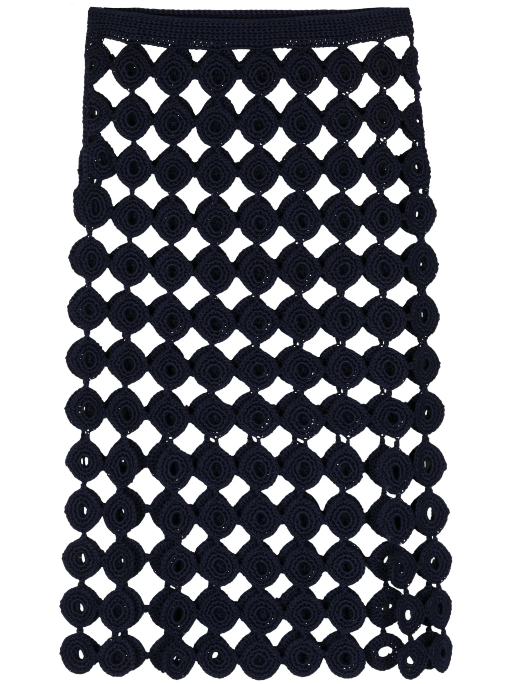 Stanza crochet-knit midi skirt