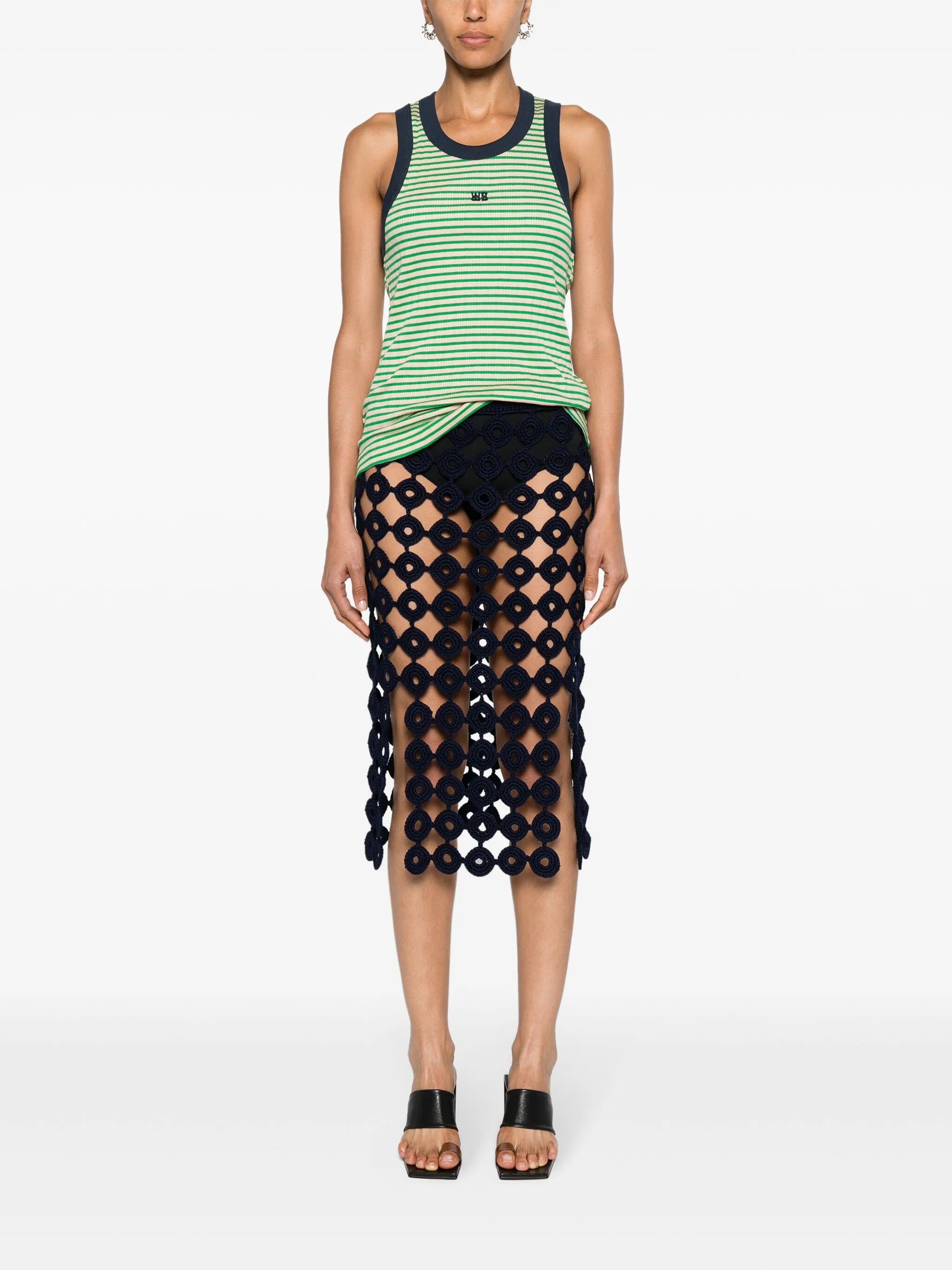 Stanza crochet-knit midi skirt