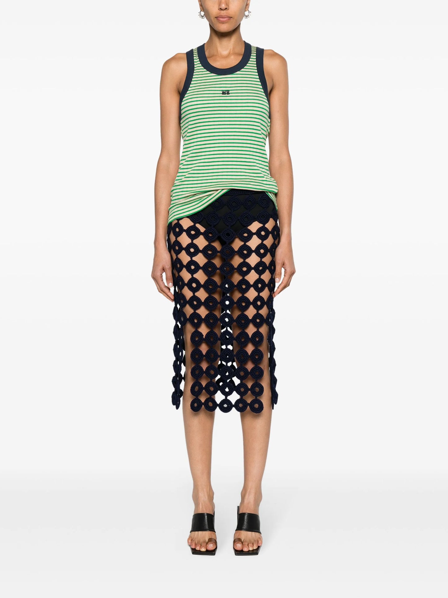 Stanza crochet-knit midi skirt
