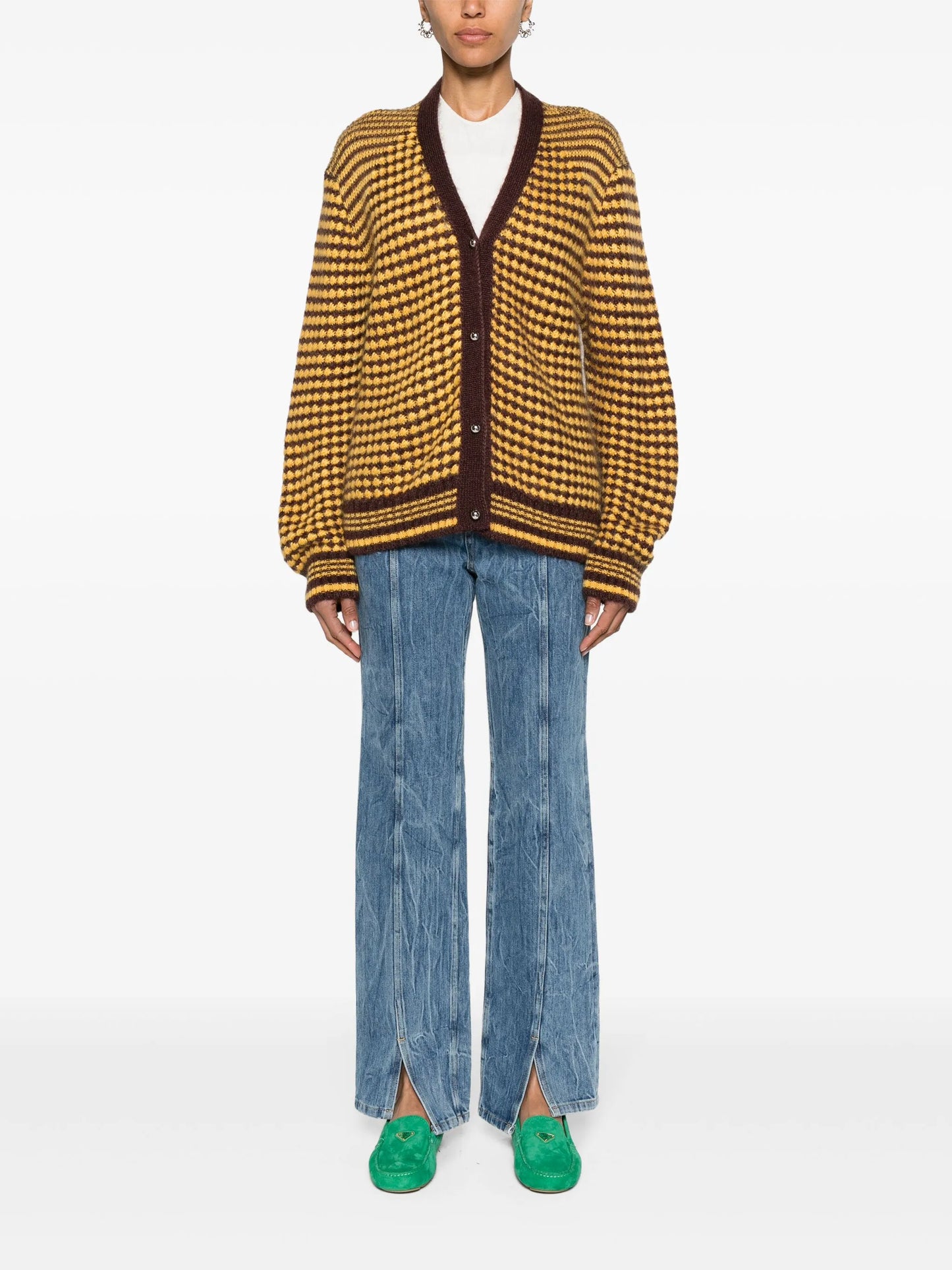 Unity brushed striped cardigan