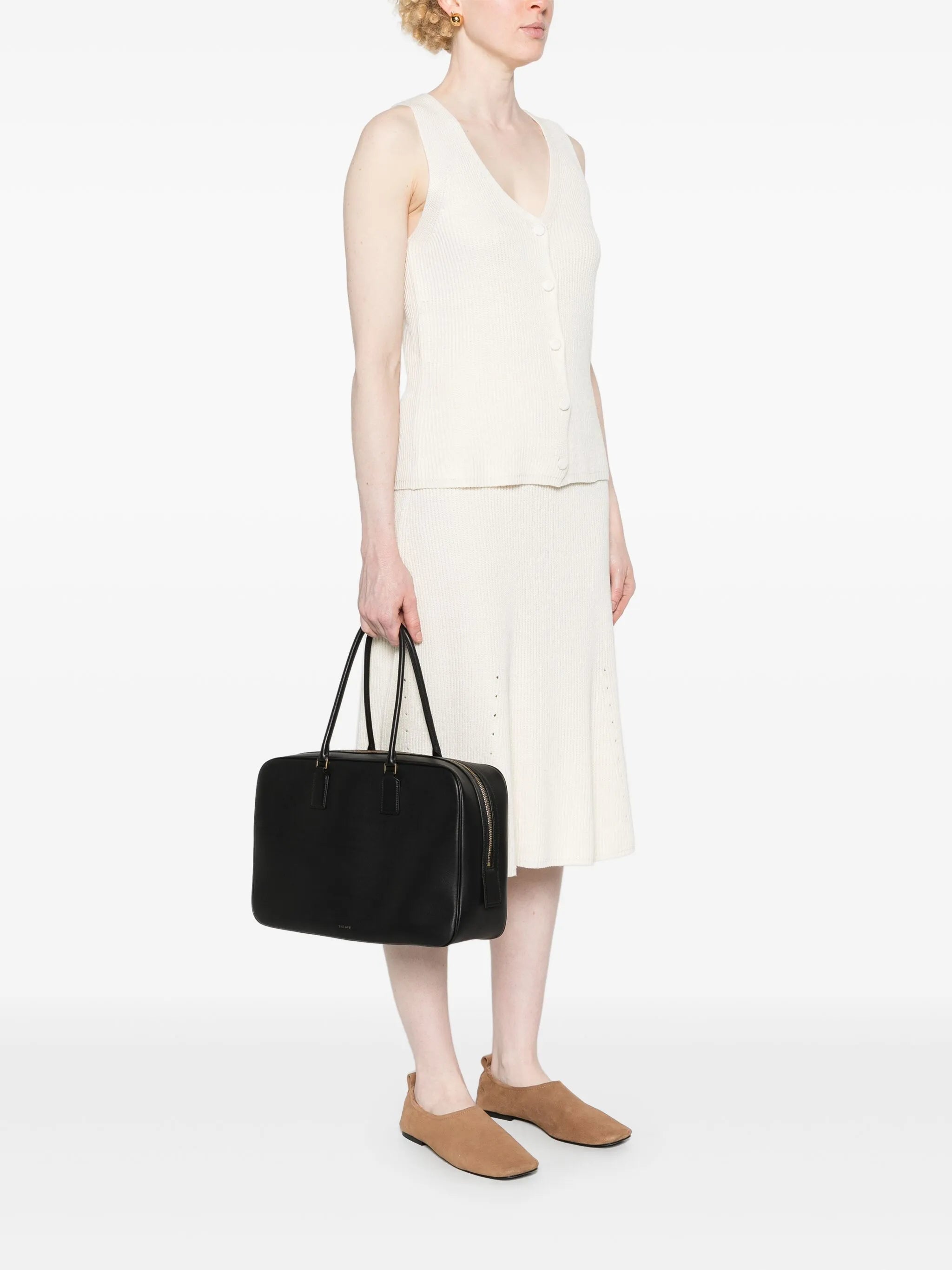 Domino leather tote bag