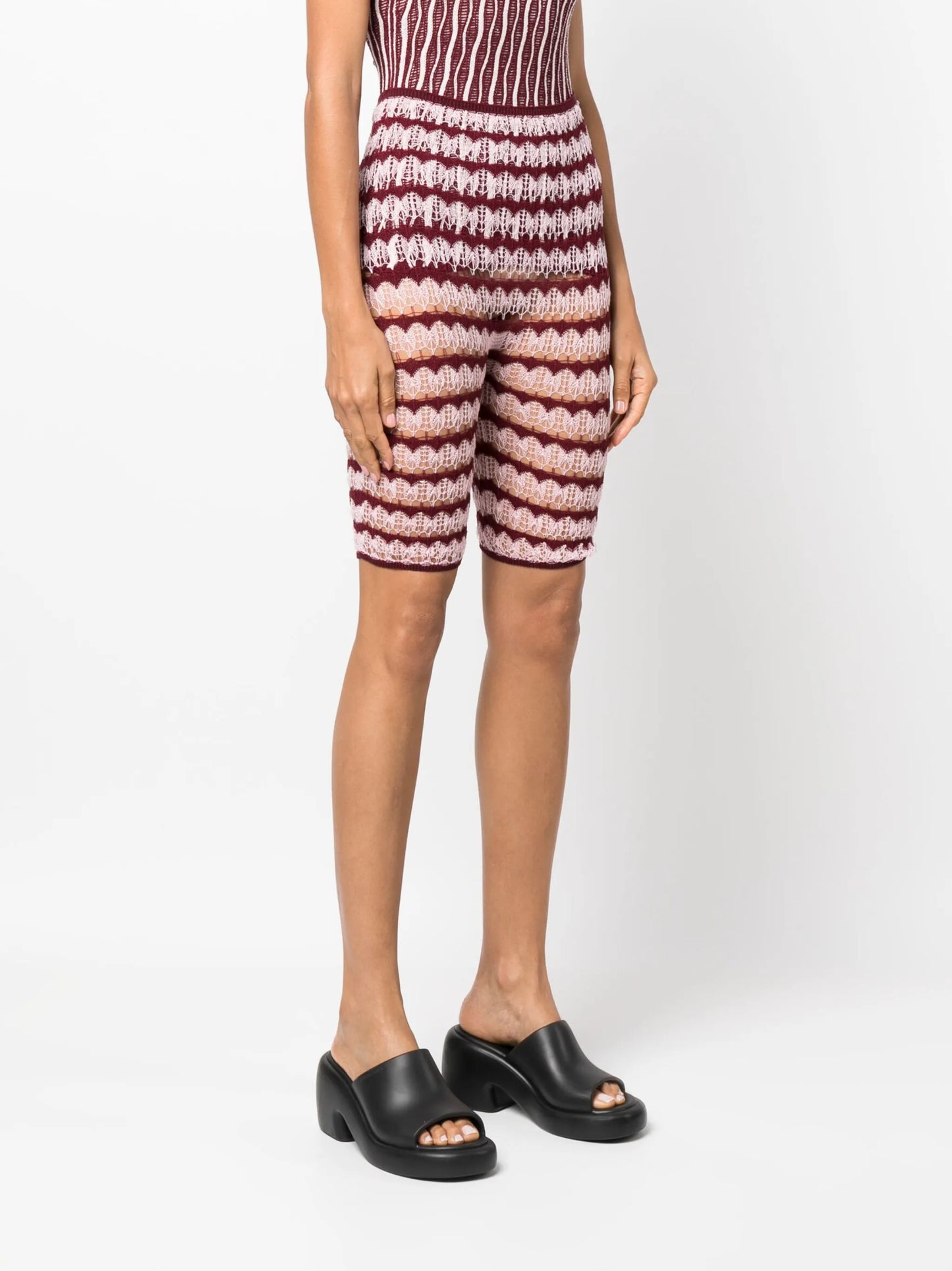 Lacy open-knit shorts