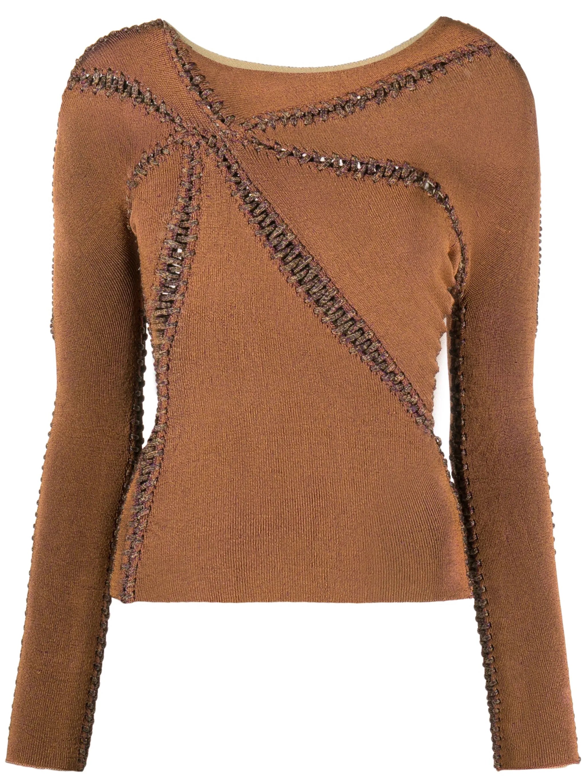 Starfish contrast-stitching top