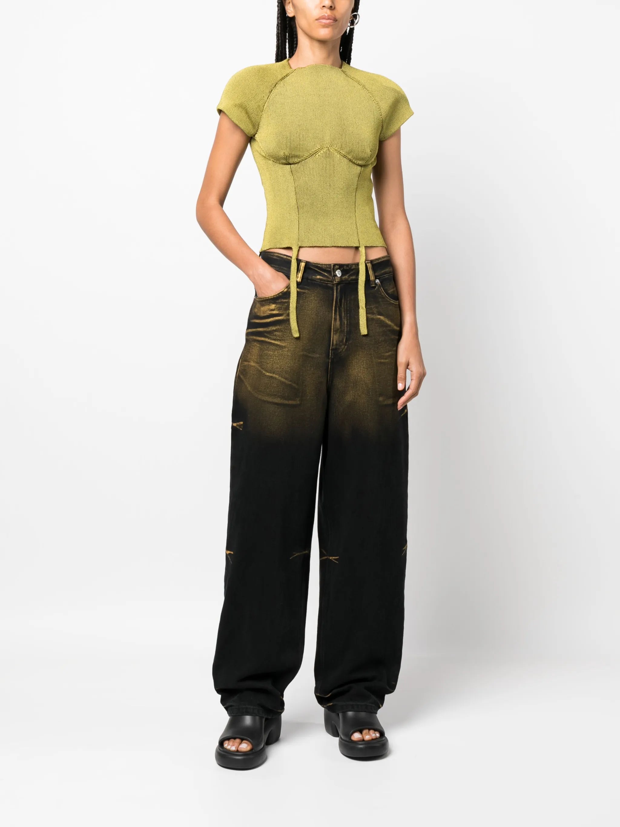 Shield ribbed-knit top