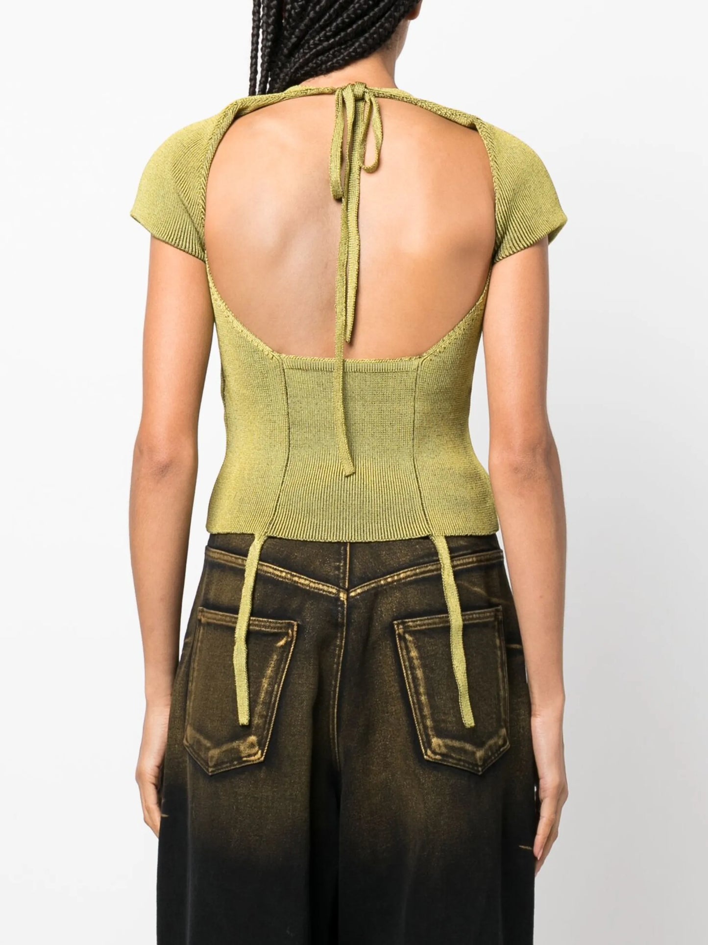 Shield ribbed-knit top