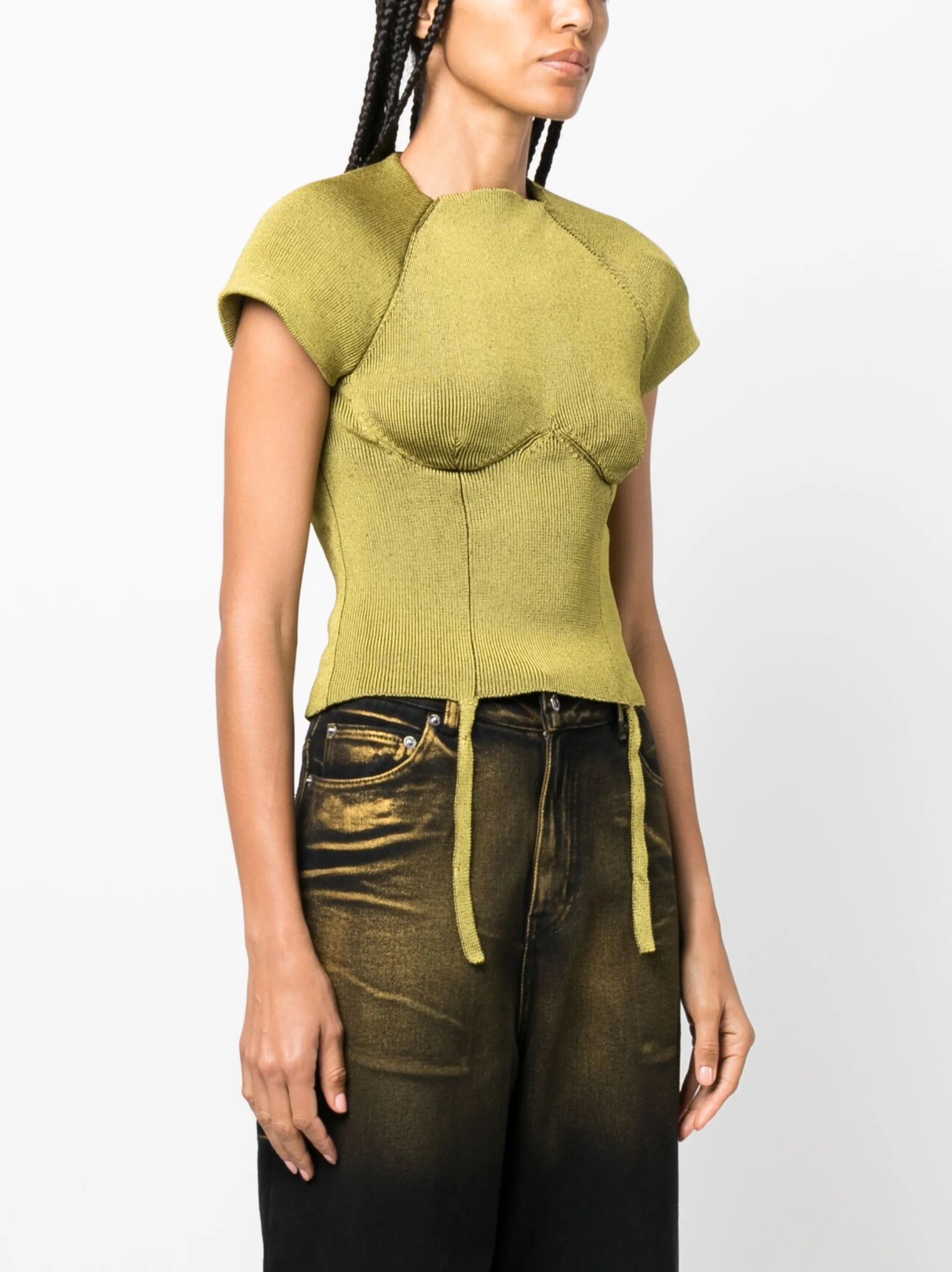 Shield ribbed-knit top