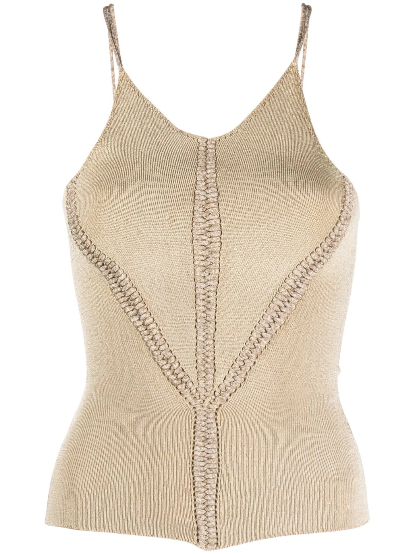 Mirror tonal-stitching top