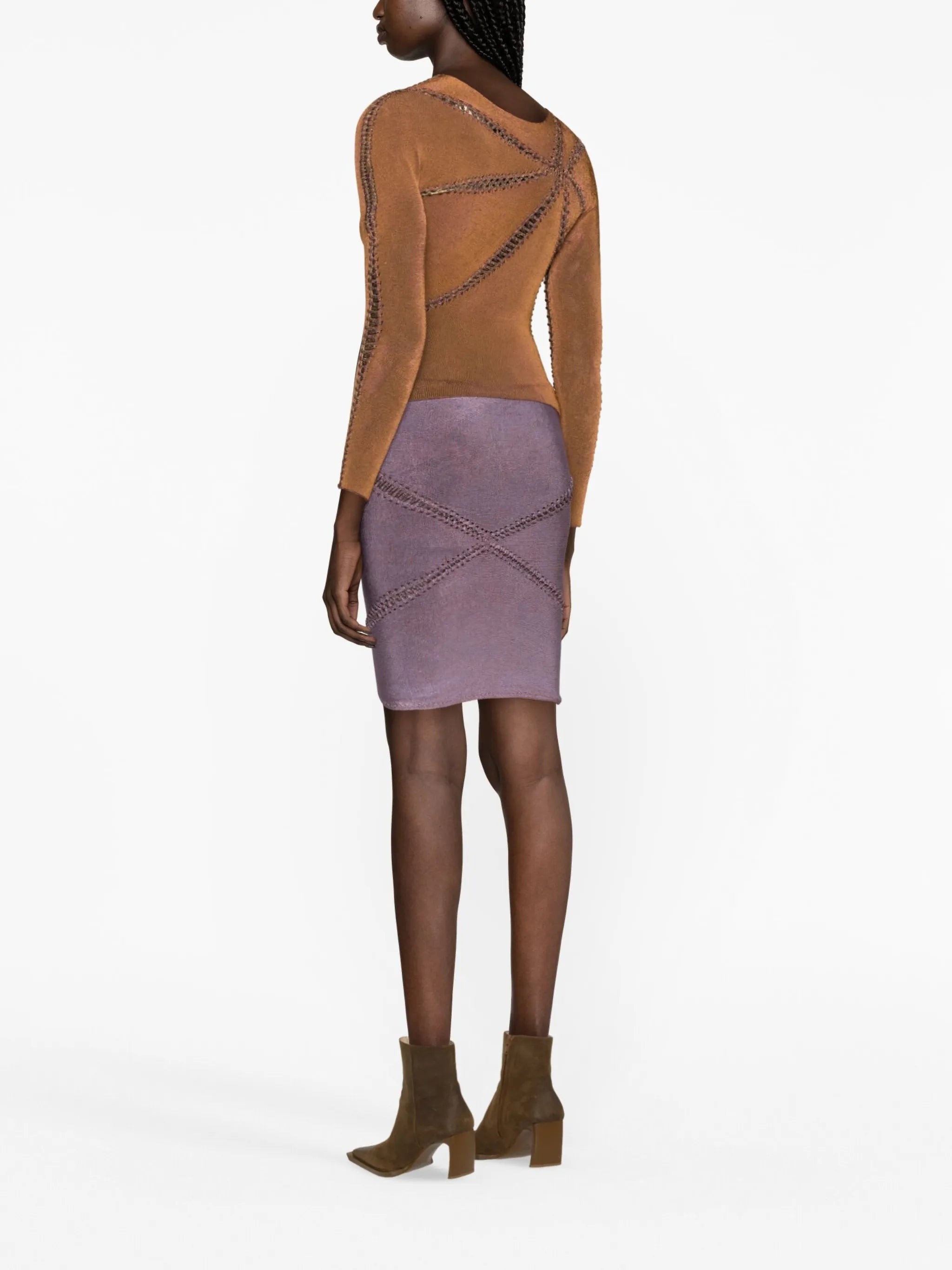 Mirror whipstitch miniskirt