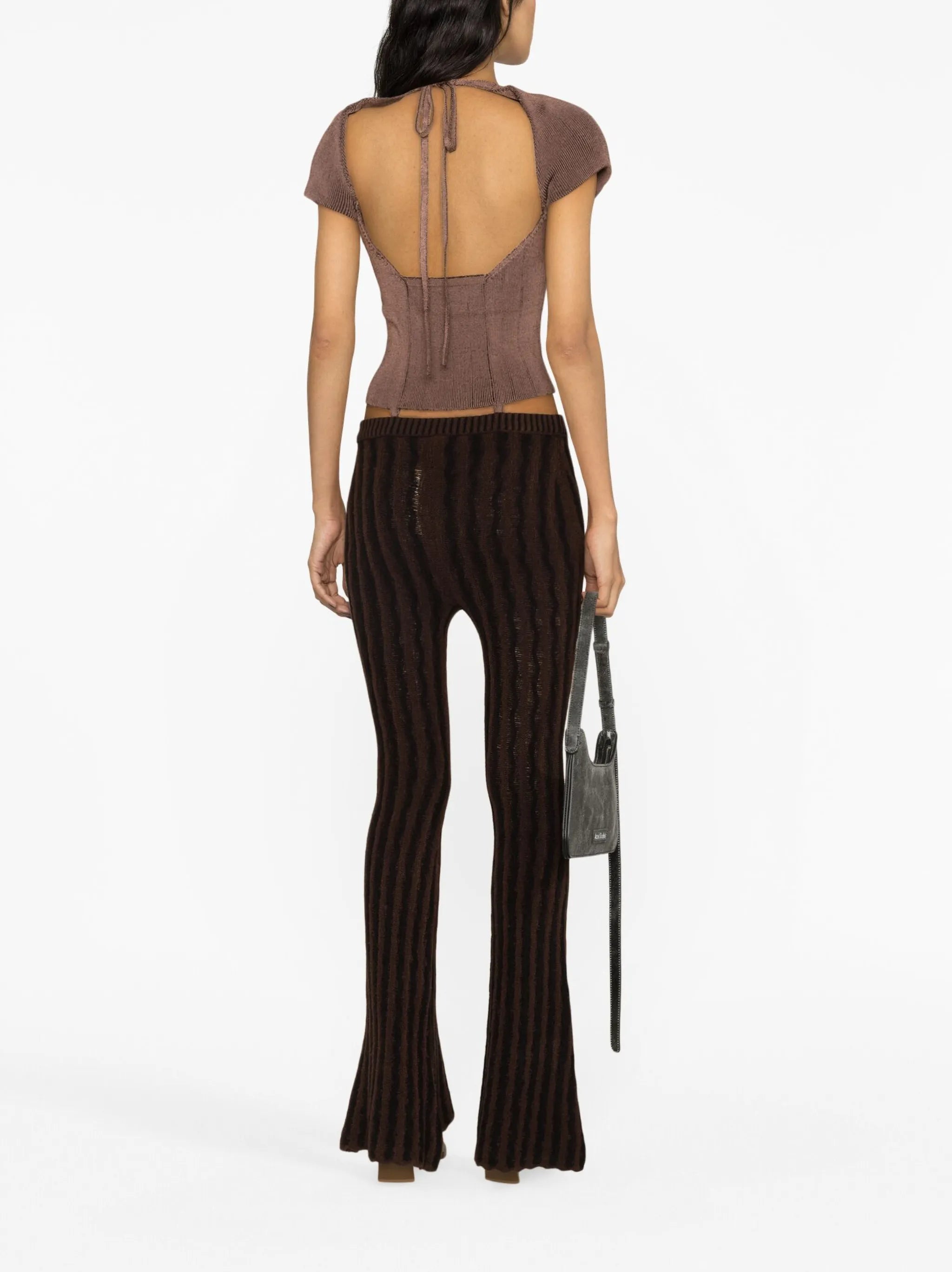 Shield ribbed-knit top