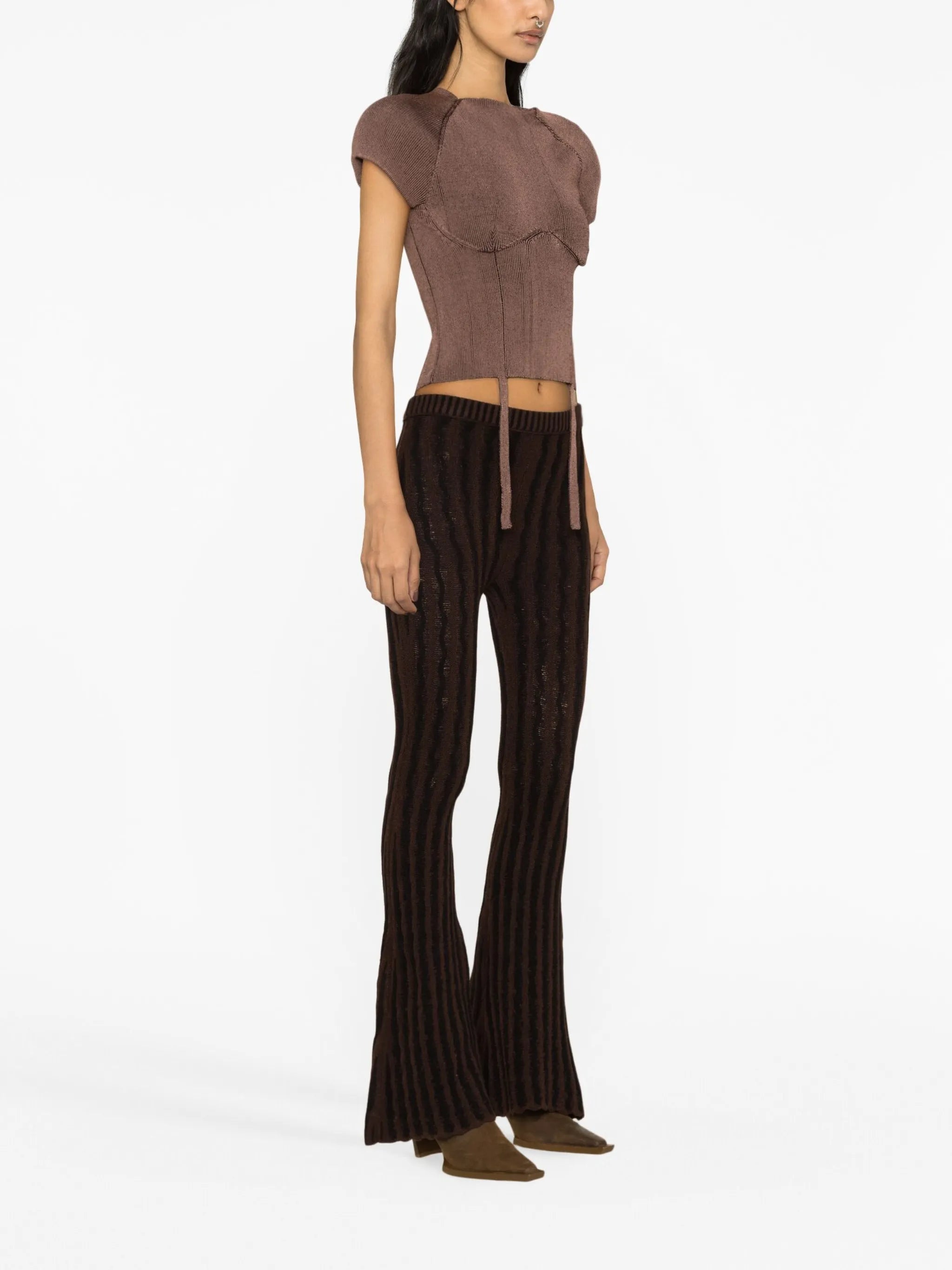 Shield ribbed-knit top