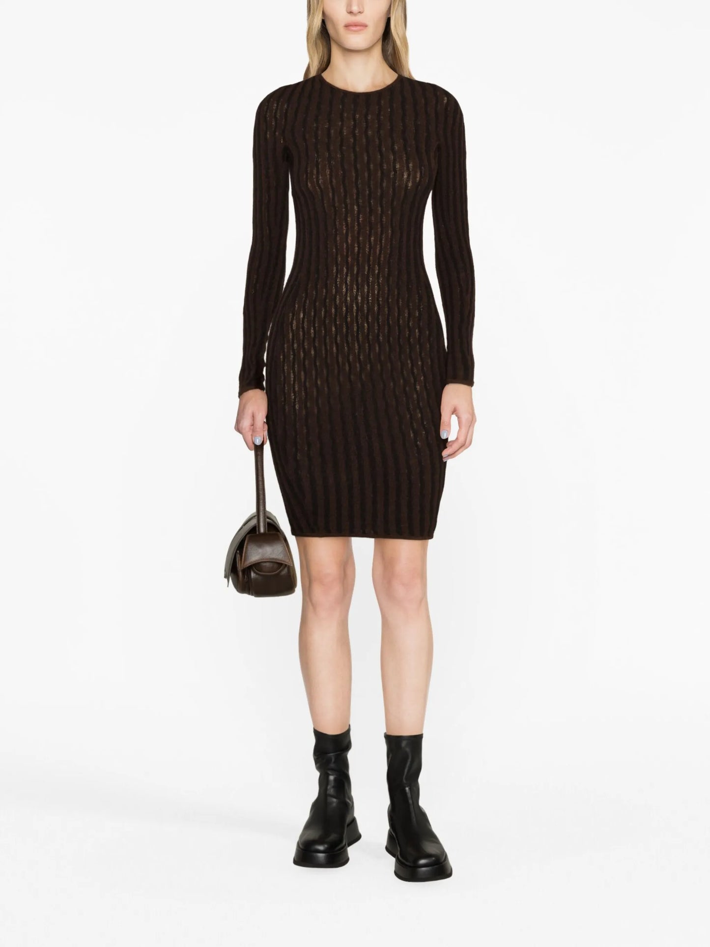Cactus ladder-knit minidress
