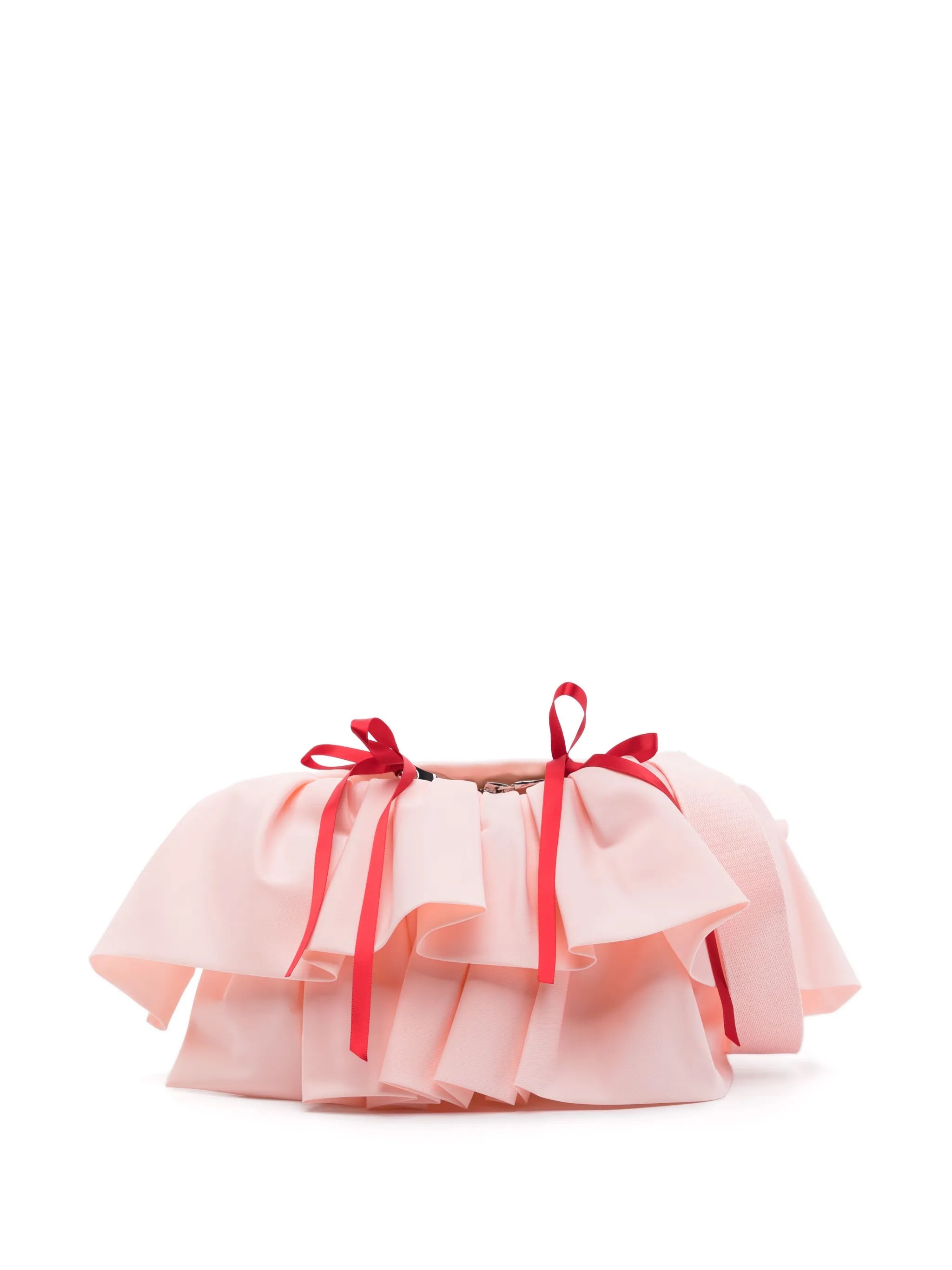 ruffled bow-detail crossbody bag