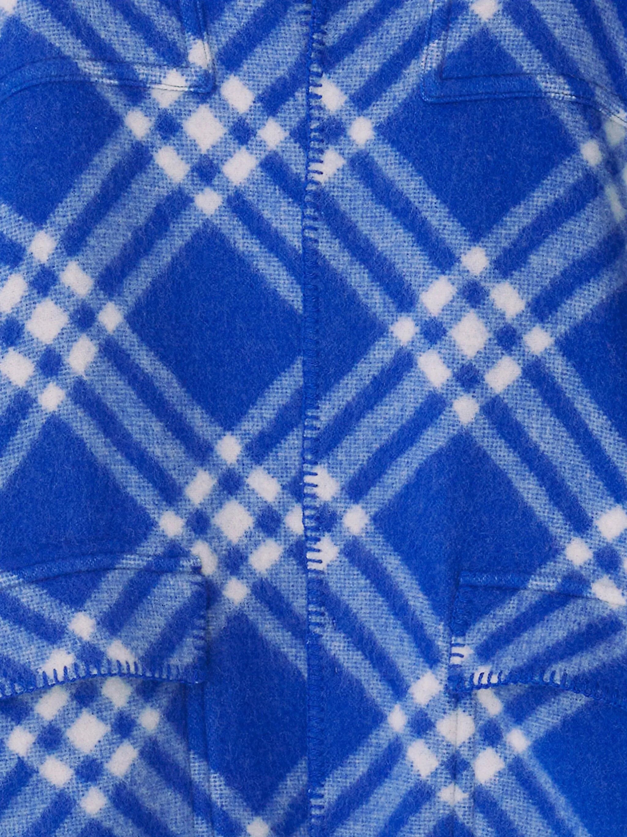 plaid-check wool blanket cape