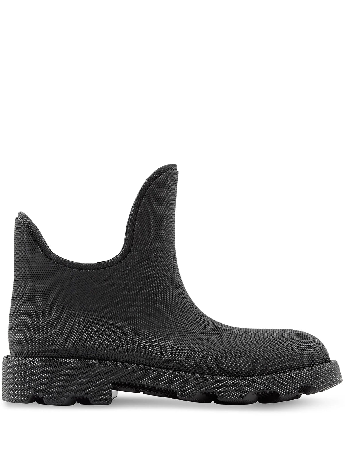 textured-finish round-toe boots