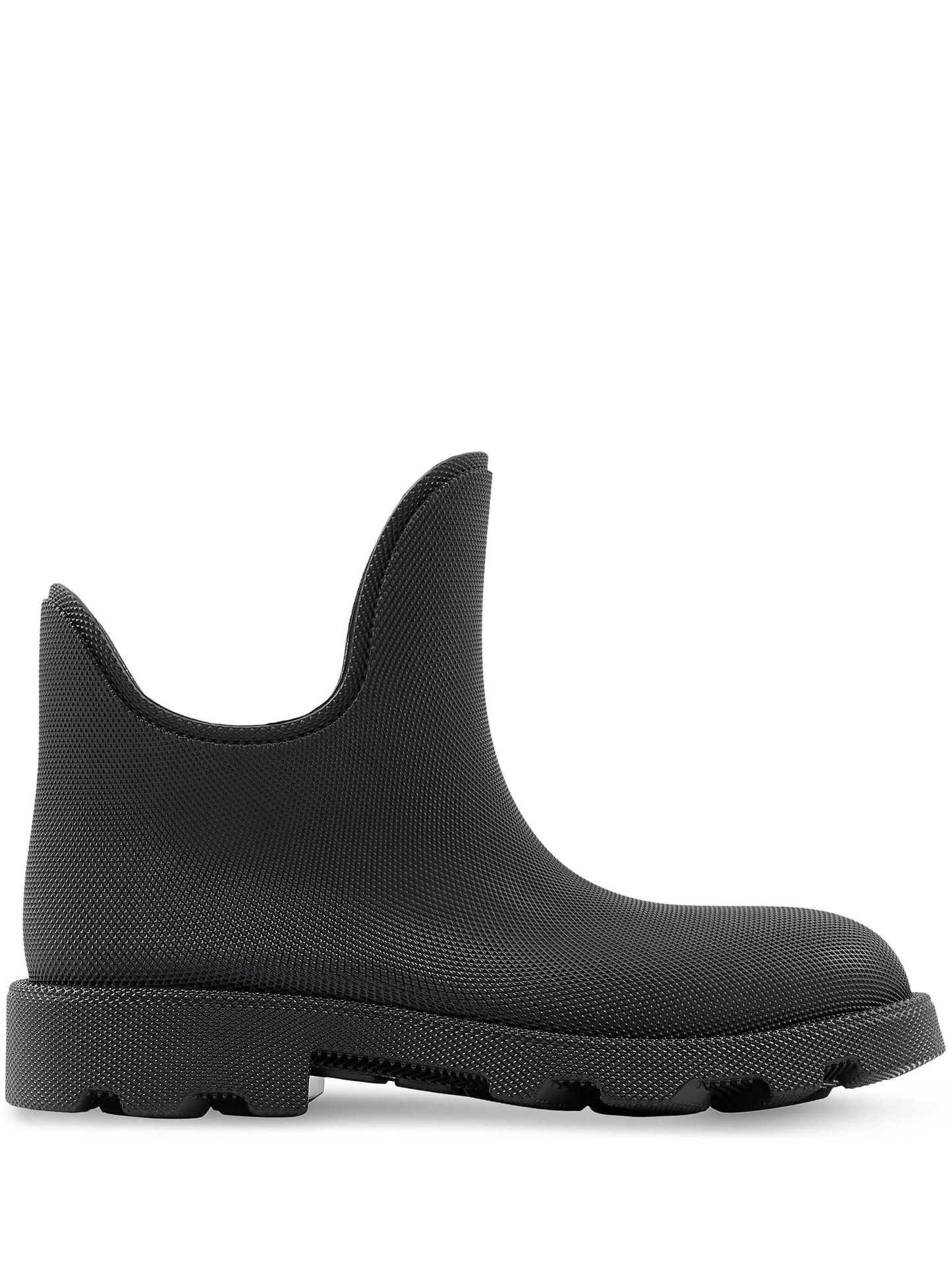 textured-finish round-toe boots