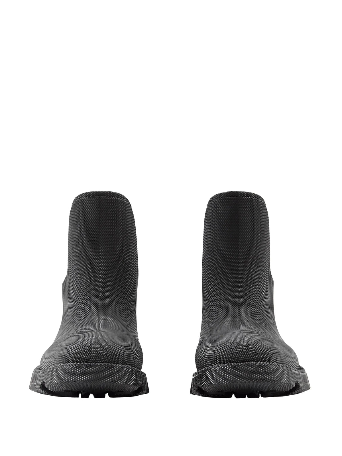 textured-finish round-toe boots