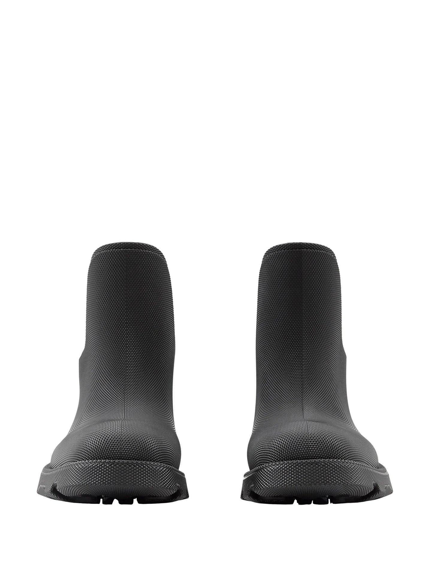 textured-finish round-toe boots